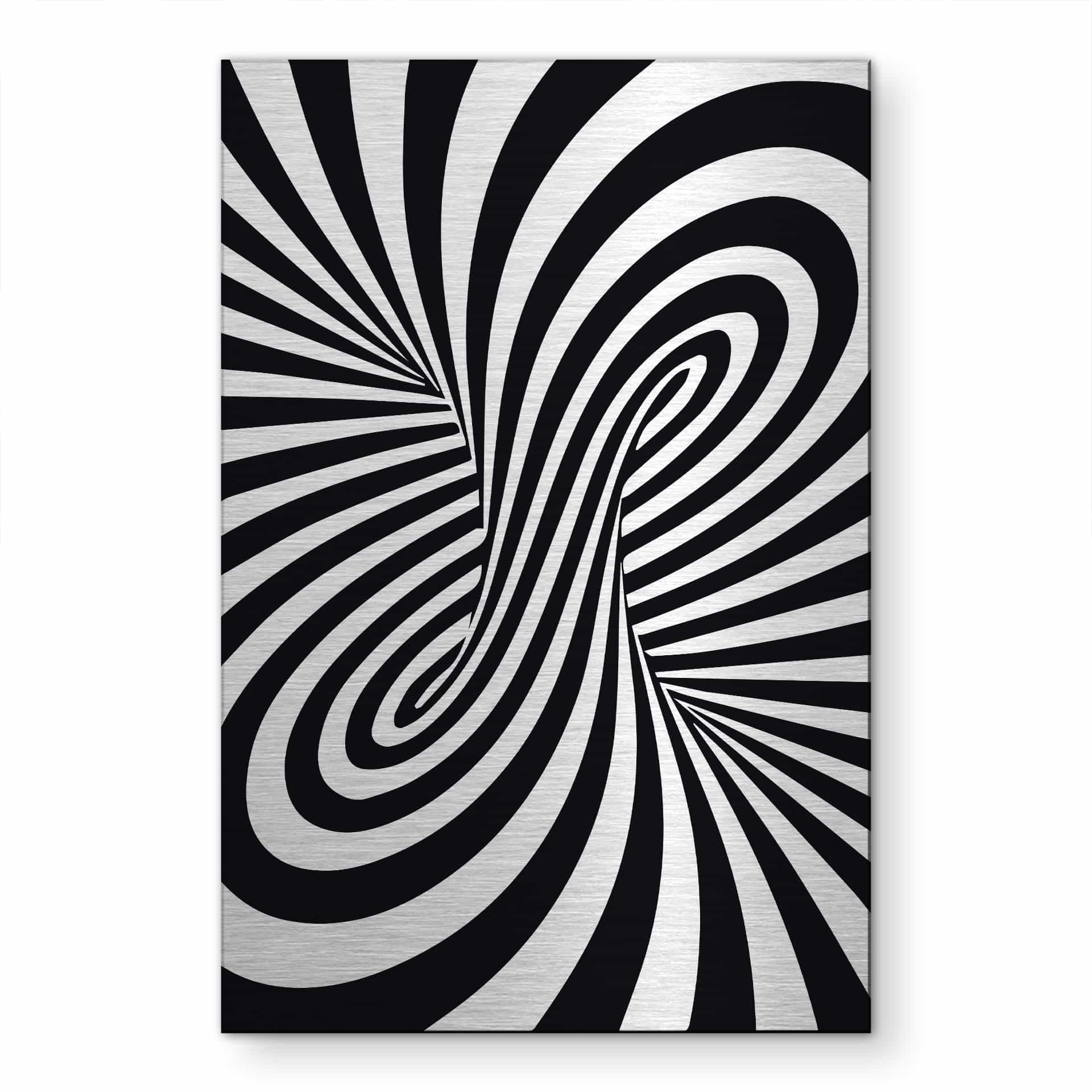 Alu-Dibond brossé avec Effet Doré, Argenté & Cuivré - Illusion optique rétro