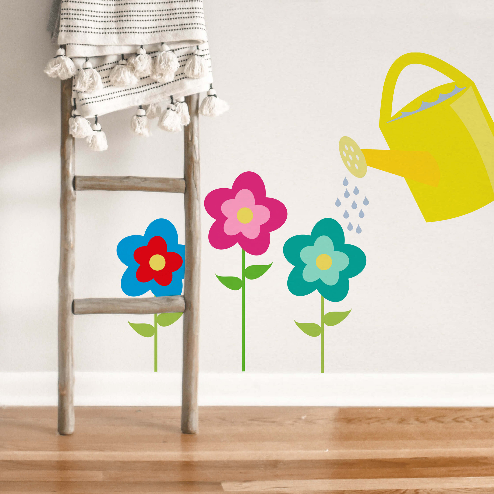 Muursticker Gieter met Bloemen