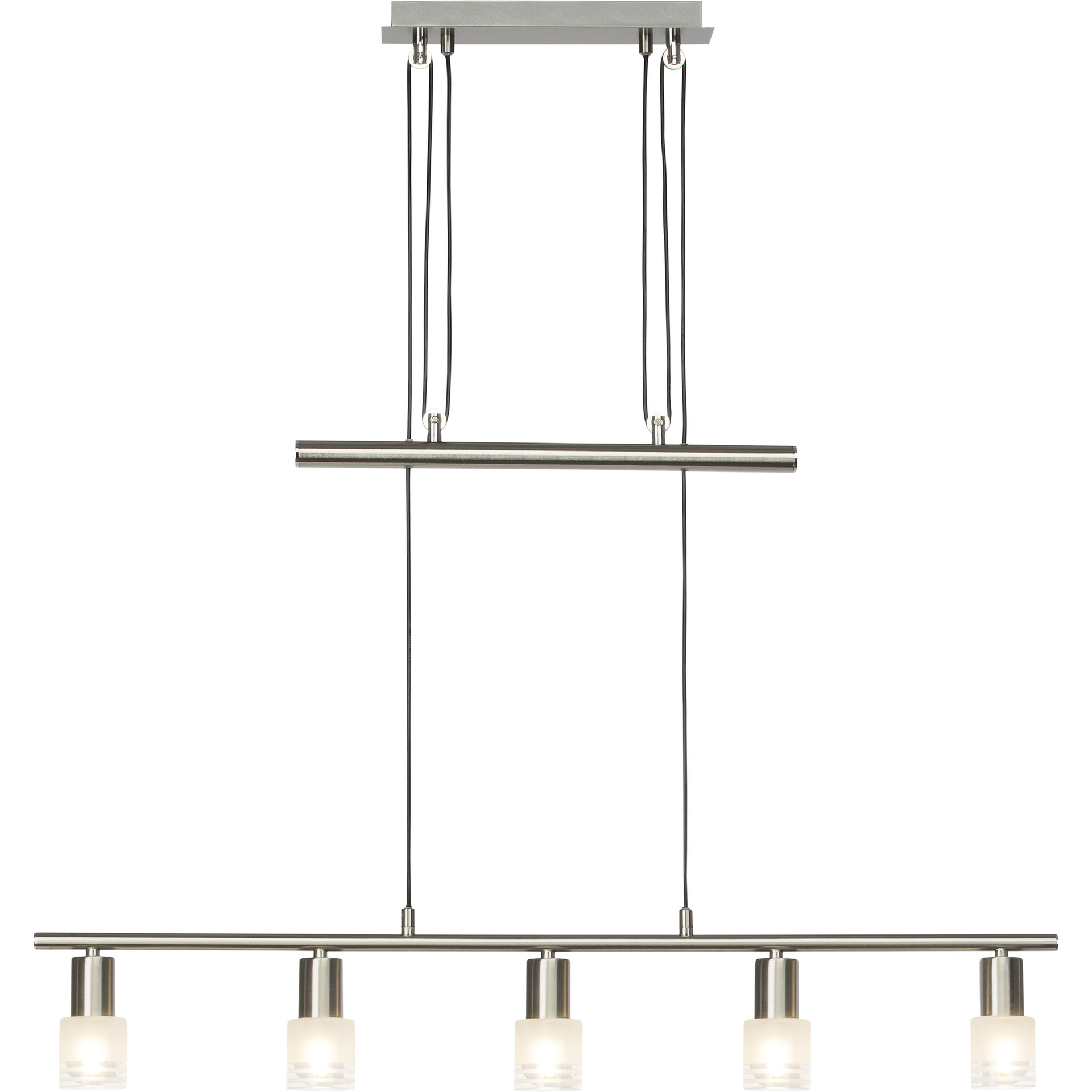 Pendelleuchte Lana, metallic, 4, 173 x 90,5 cm, Glas Pendellampe
