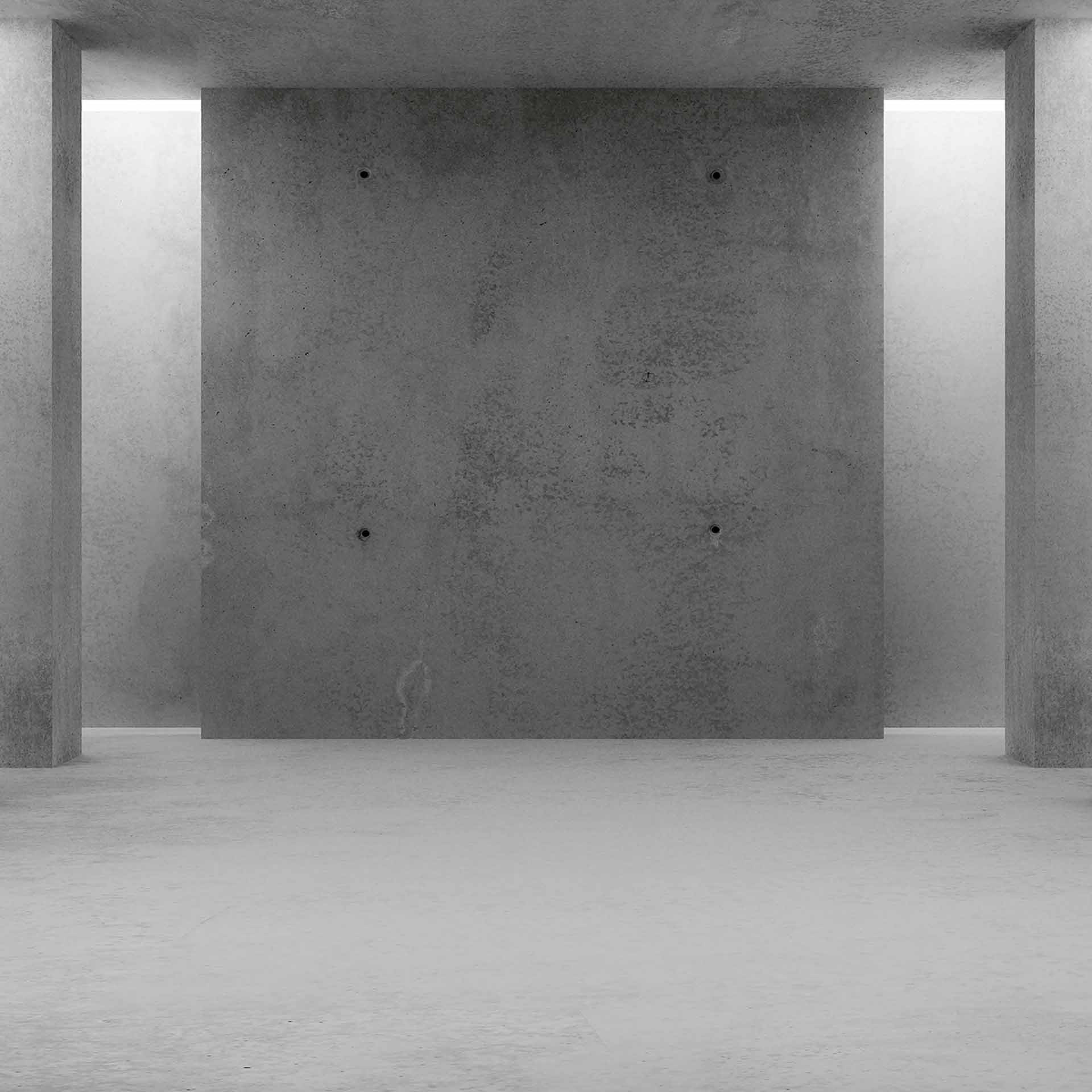 Betonlook GreyCoridor behang in grijs zwart - vliesbehang Designwalls 2 - 2,55 x 3,5 m
