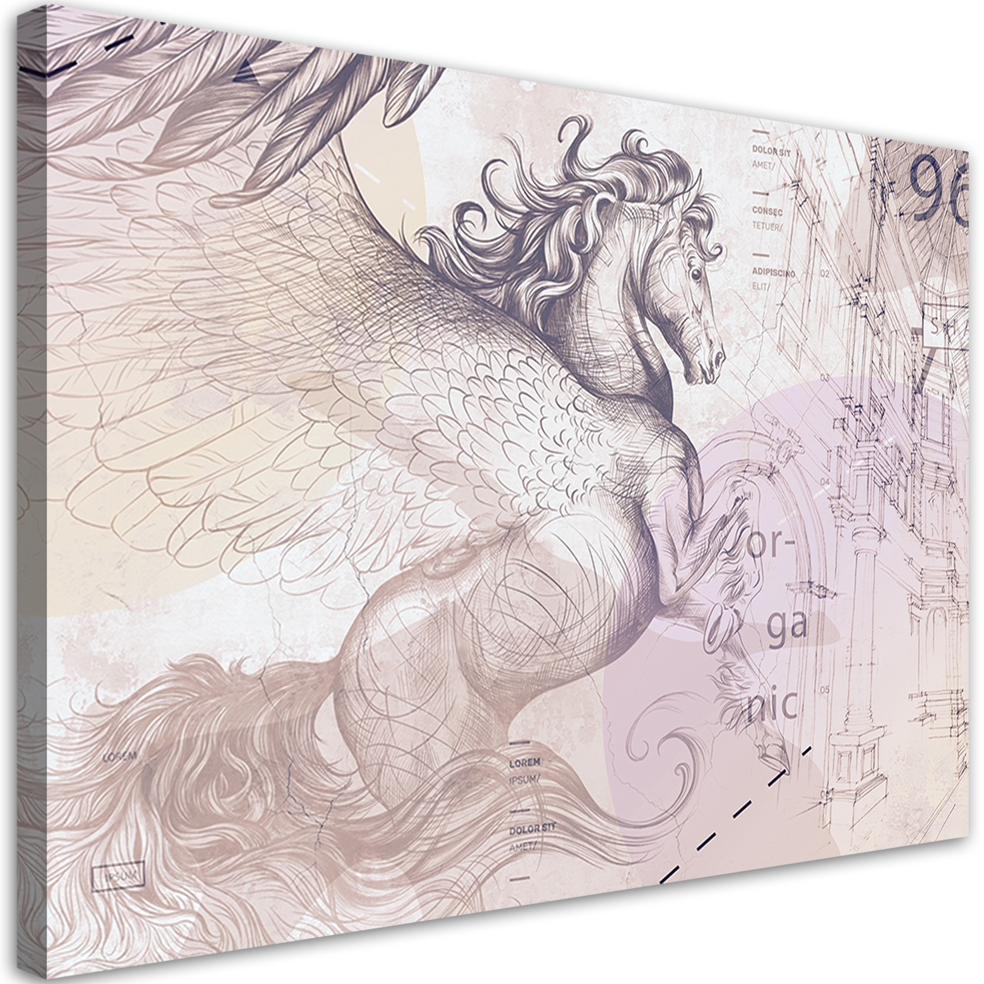 Canvasbillede, Pegasus hest abstrakt