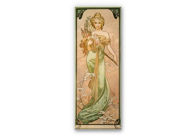Leichtes Wandbild Mucha - Jahreszeiten: Der Frühling | mattes Finish