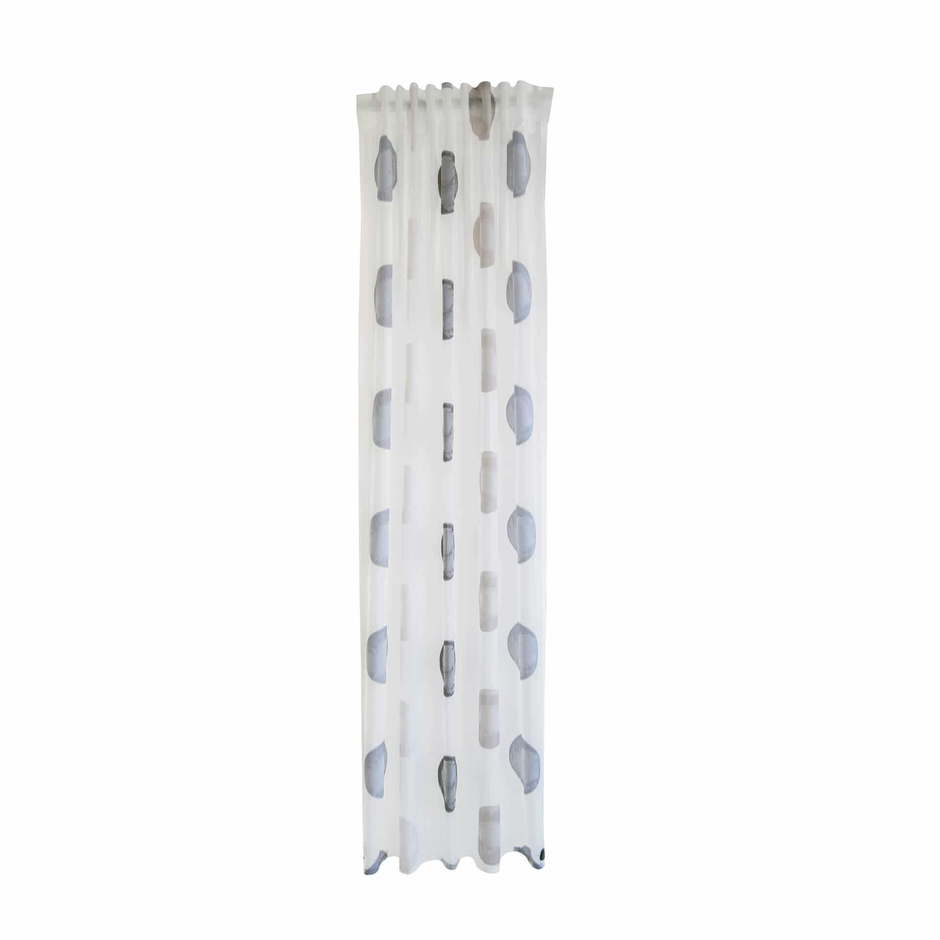 Homing Vorhang mit verdeckten Schlaufen Kaleo weiß, grau -  2.45 x 1.4 m