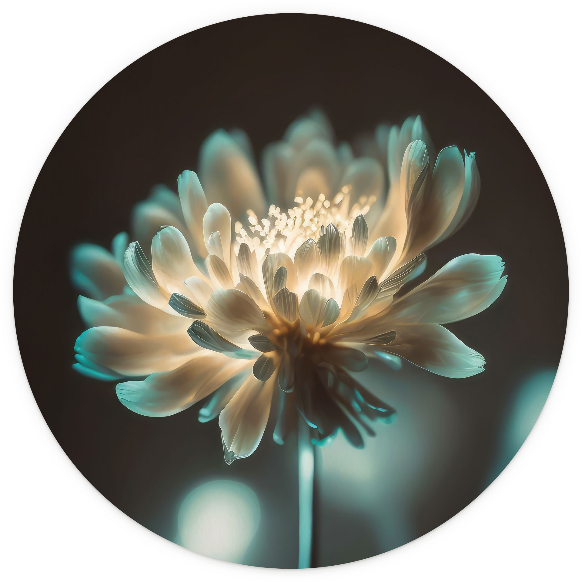 Glanzend bloemenhart behang - Treechild - Rond - Zelfklevend/niet-geweven