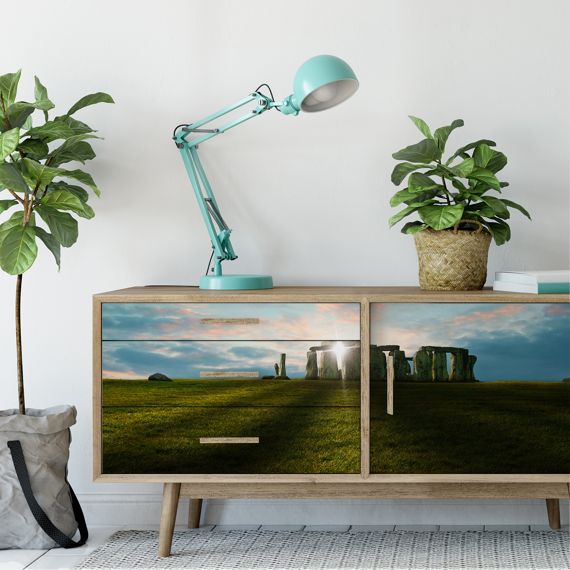 Wallprint W - Stonehenge im Sonnenuntergang- Panorama