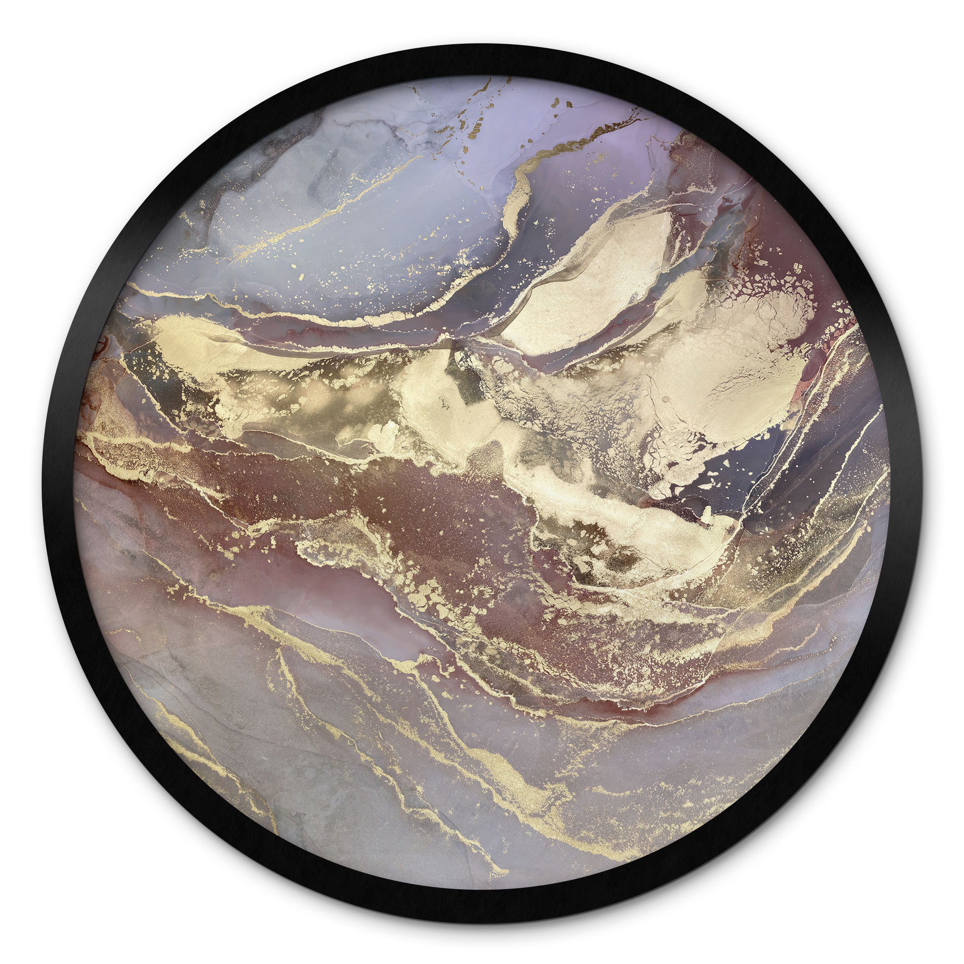 Poster Structures nobles en or et violet - Shelest - Rond