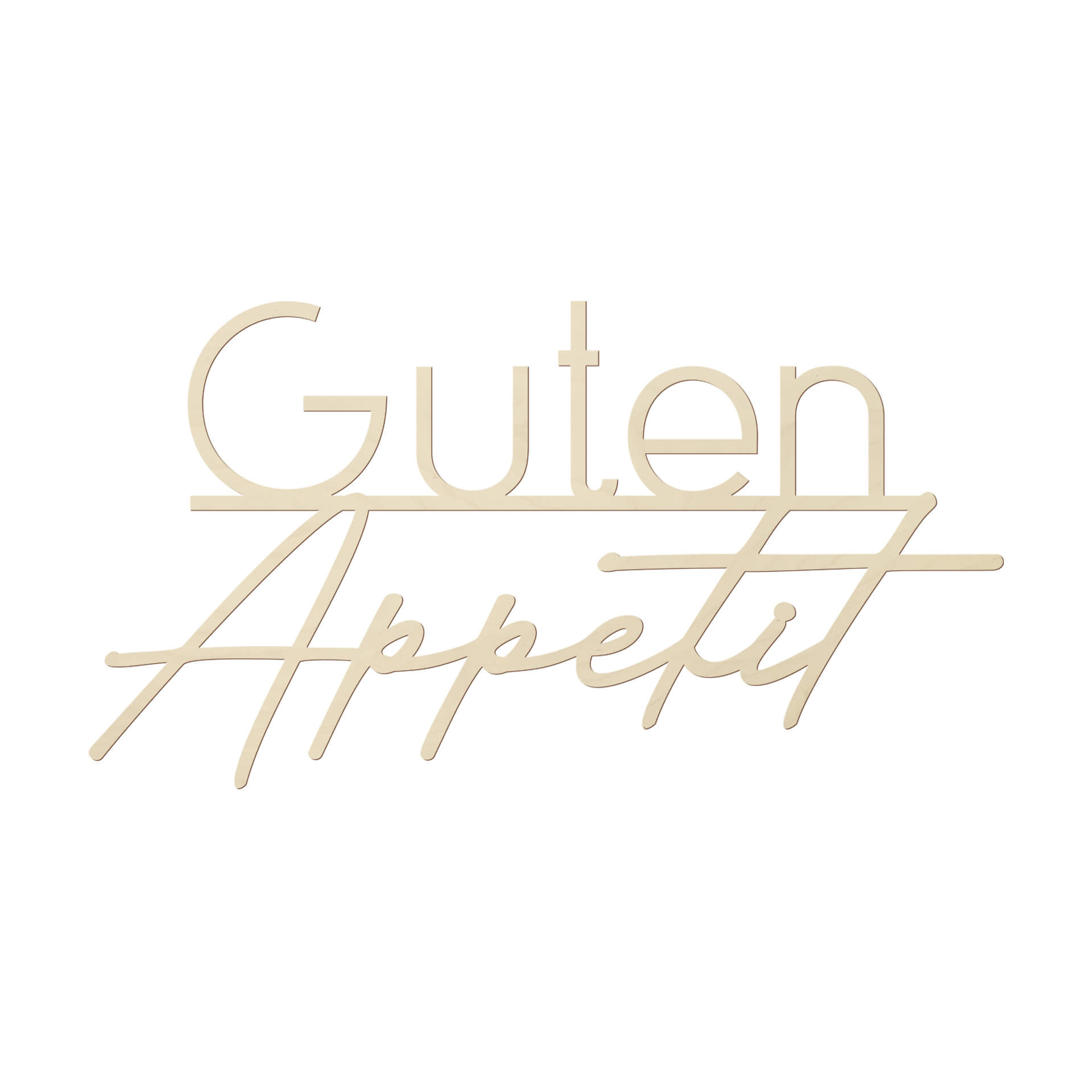 Holz Schriftzug für die Küche - Guten Appetit - Pappel