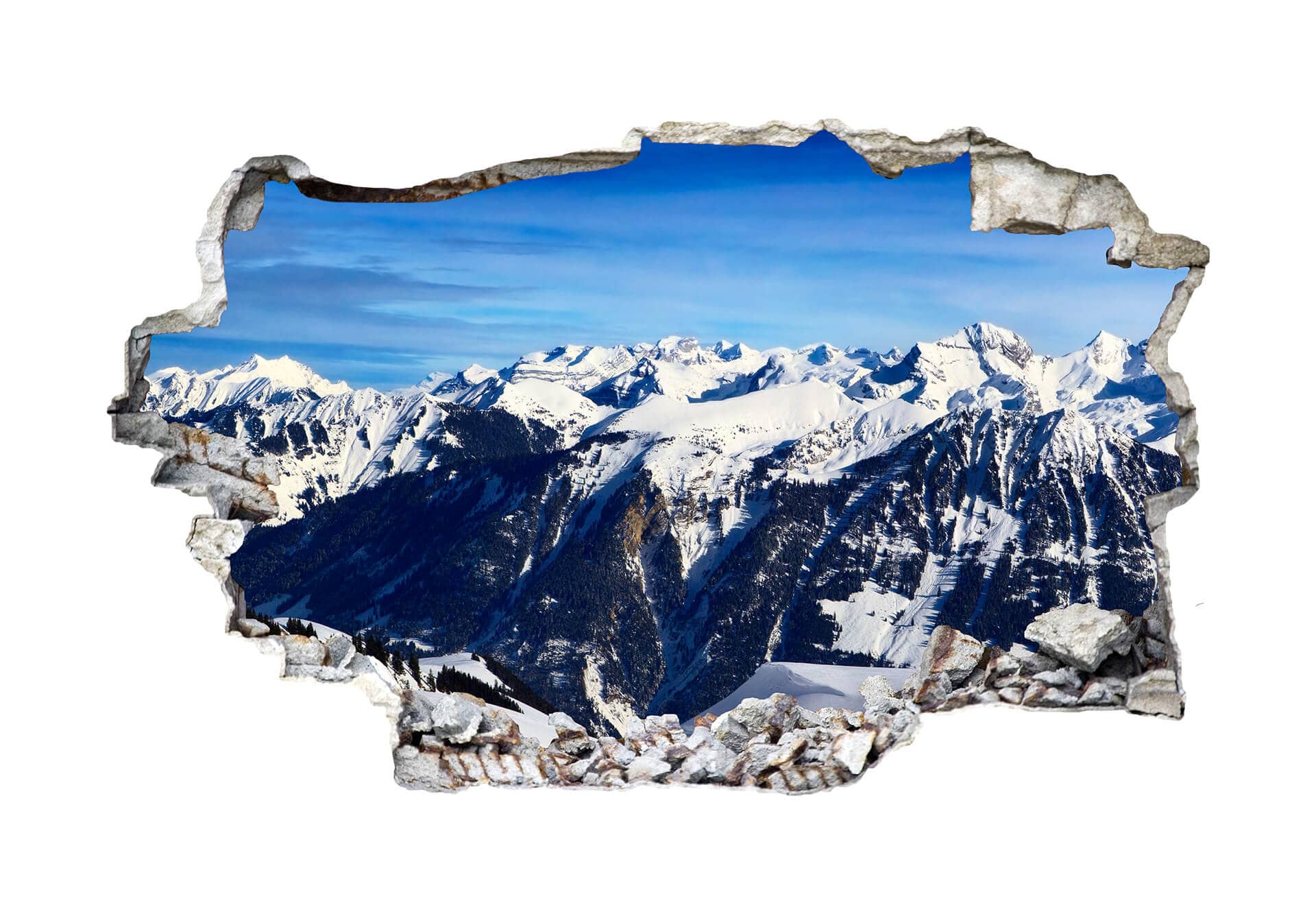 3D Wallsticker med alpepanorama