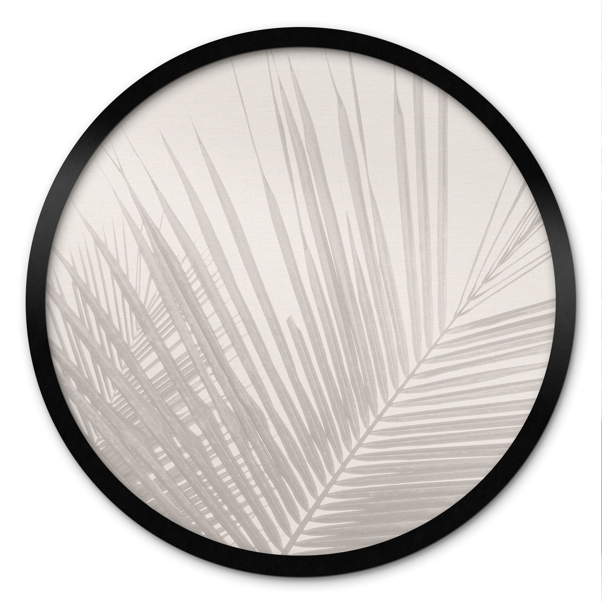 Poster Feuilles de palmier en lin - Bloomery Decor - Rond