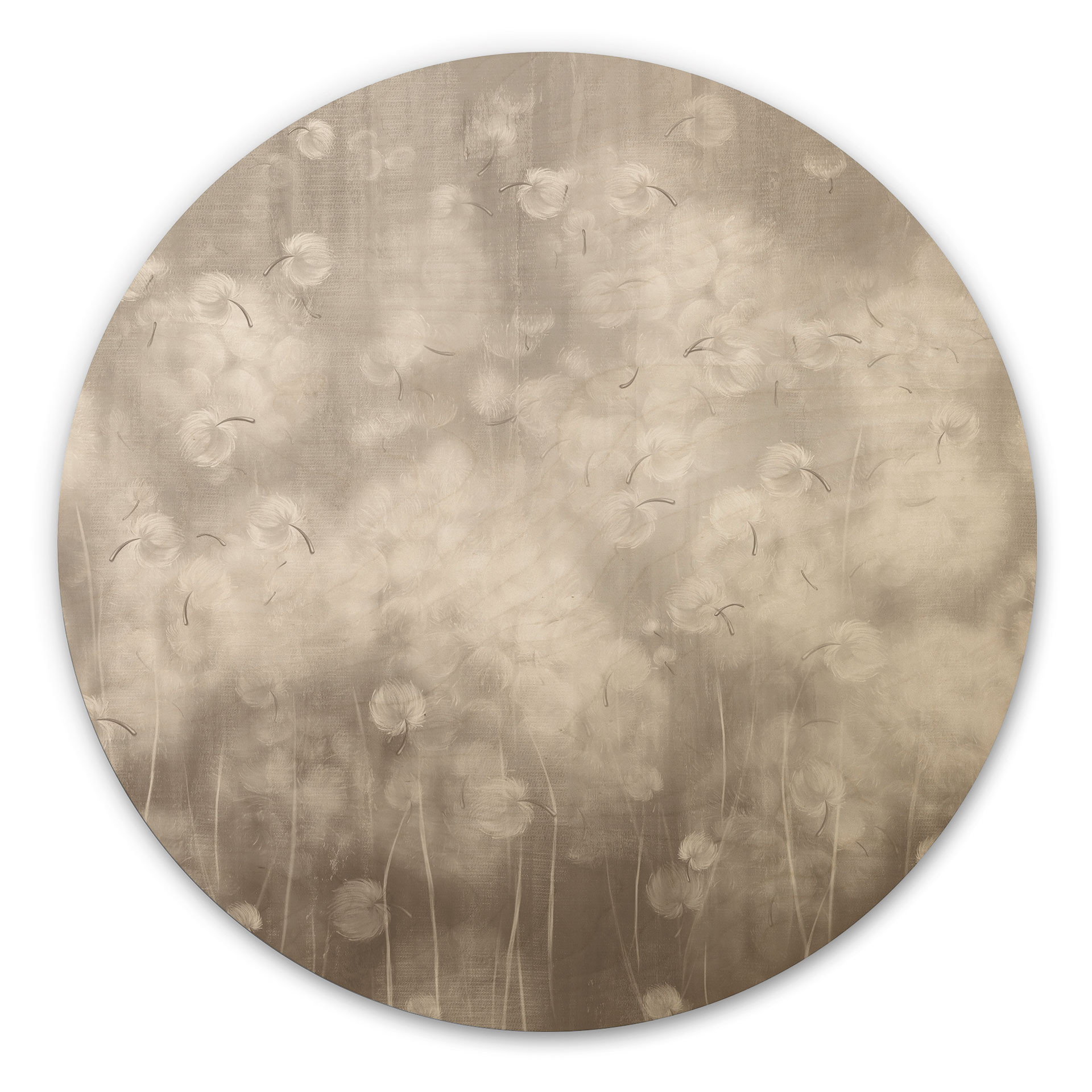 Houten Wanddecoratie Dandelion Dream in Beige - Ms Tiff - Rond