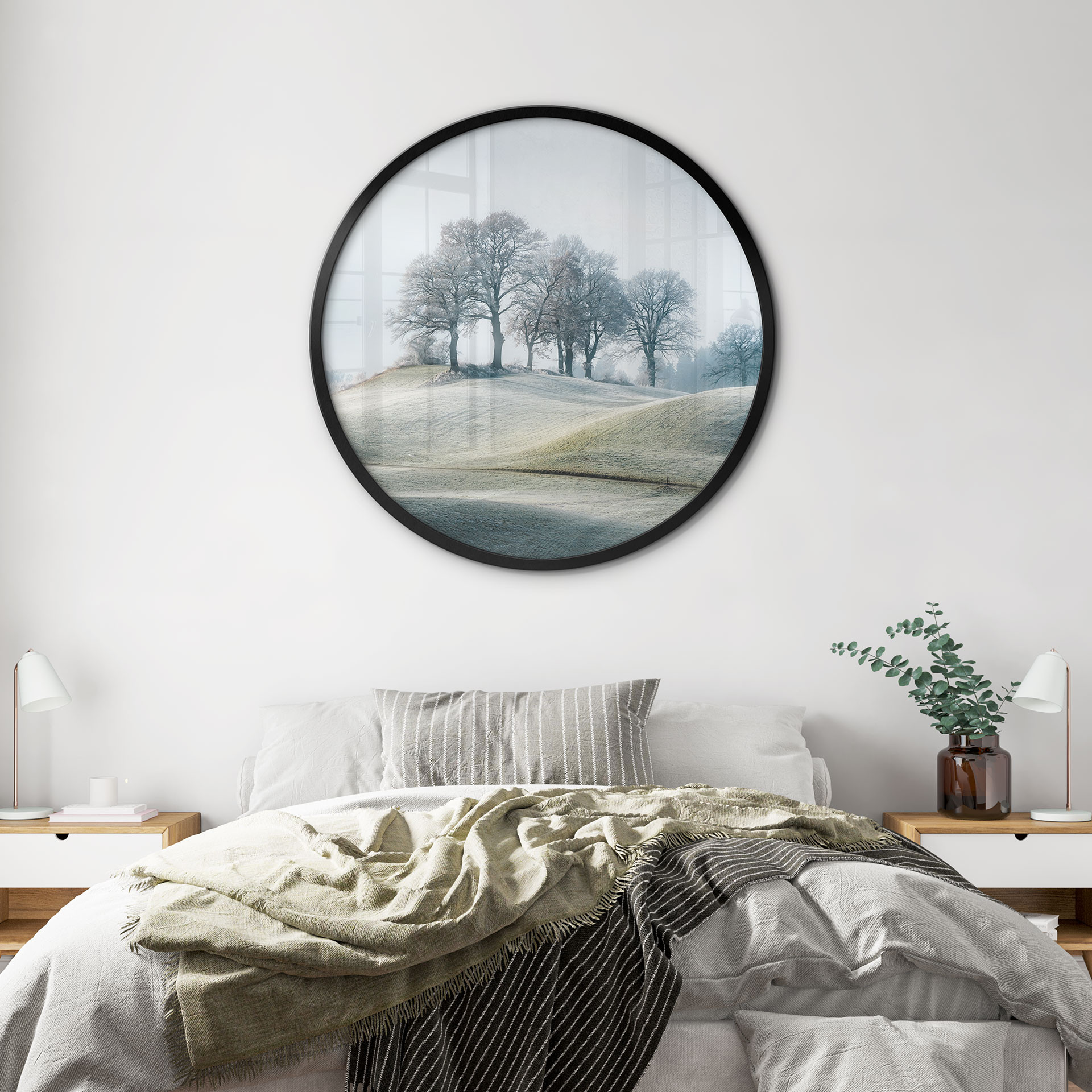 Poster Paysage de collines glaciales - Homme de fer - Rond