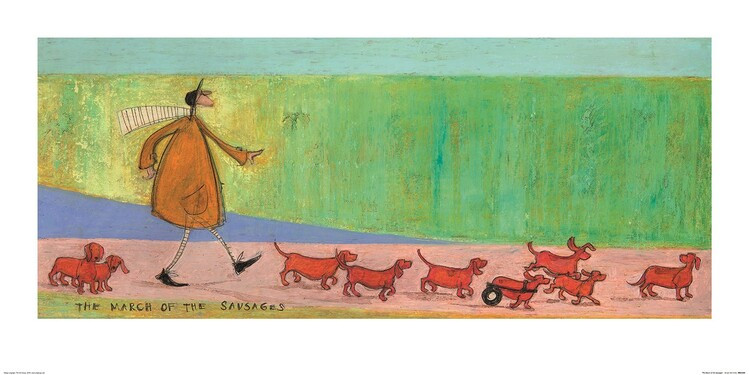 Plakat Sam Toft - The March of the Sausages kunsttryk, Sam Toft (60 x 30 cm)
