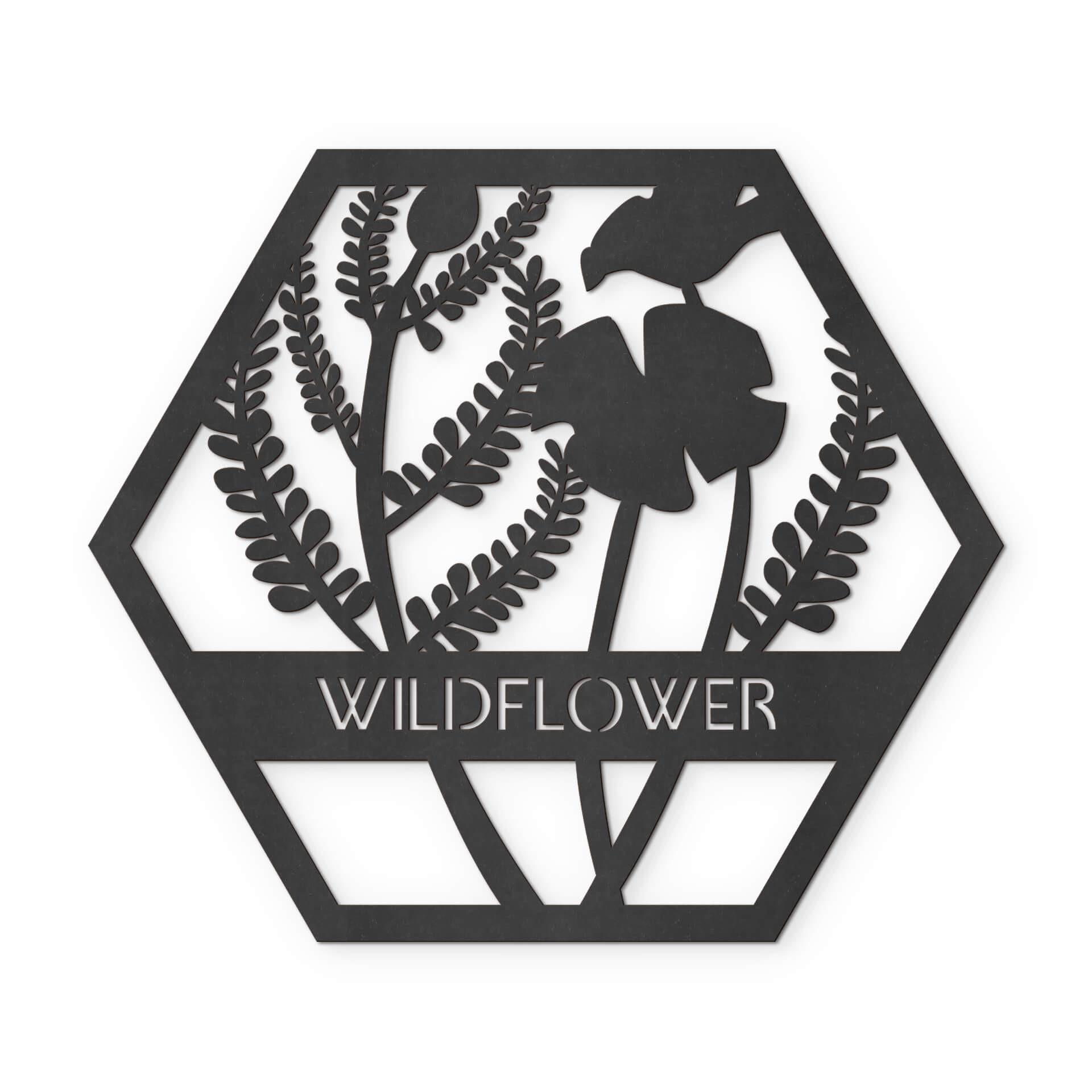 MDF - Dekoracja drewniana - Kwiaty w sześciokącie - Wildflower