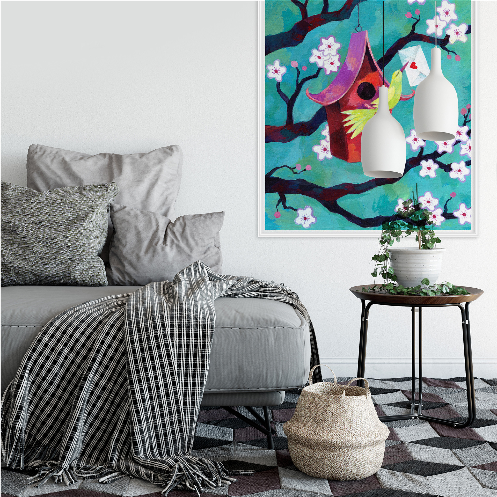 Wallprint Blanz - Vogelhäuschen