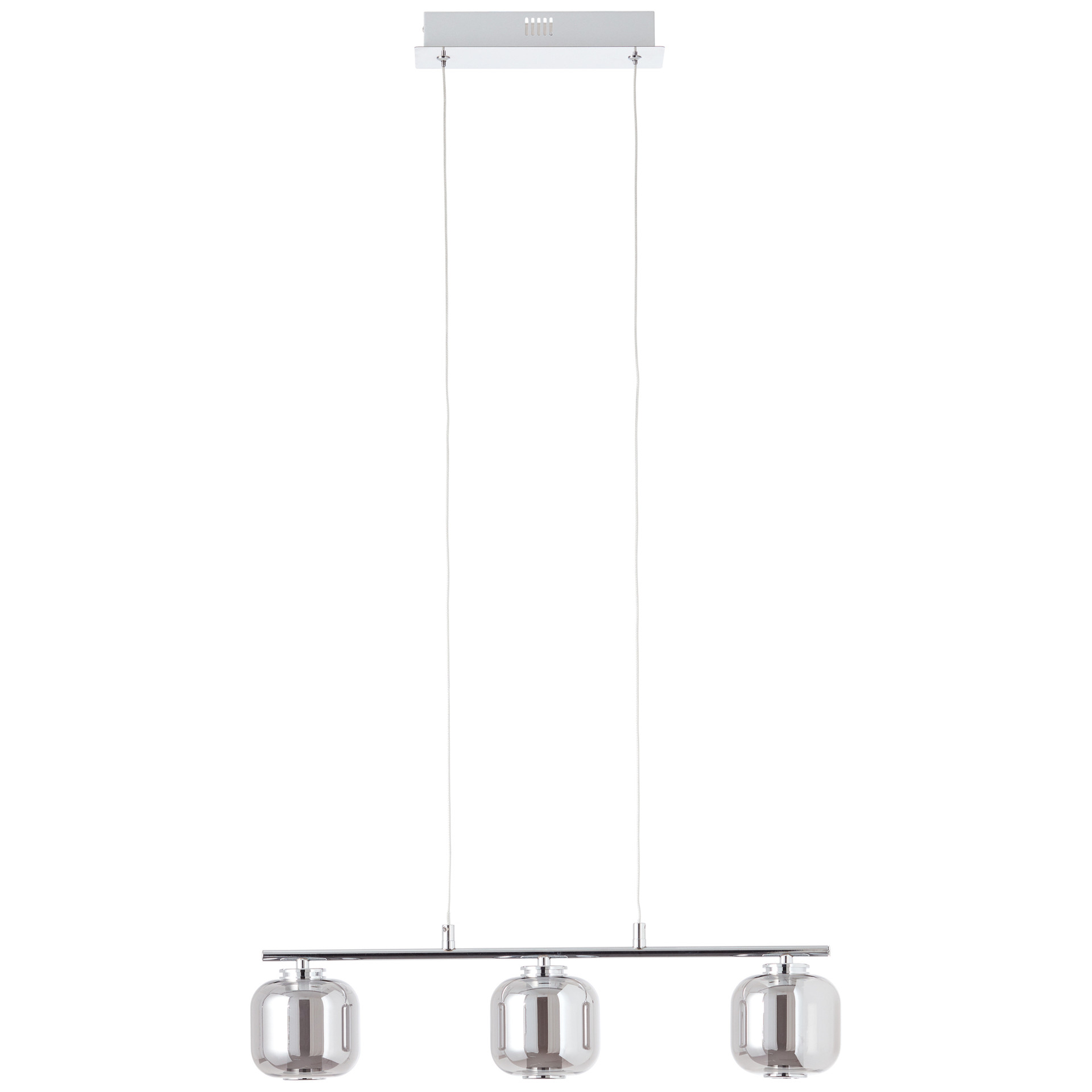 Pendelleuchte Martin, grau, 131 x 56,5 cm, Glas Pendellampe
