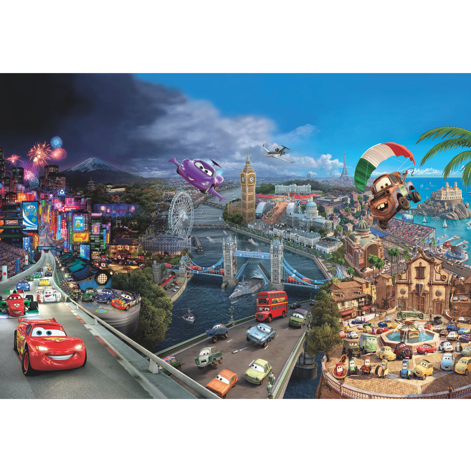 Fotobehang Papierbehang Disney Cars World