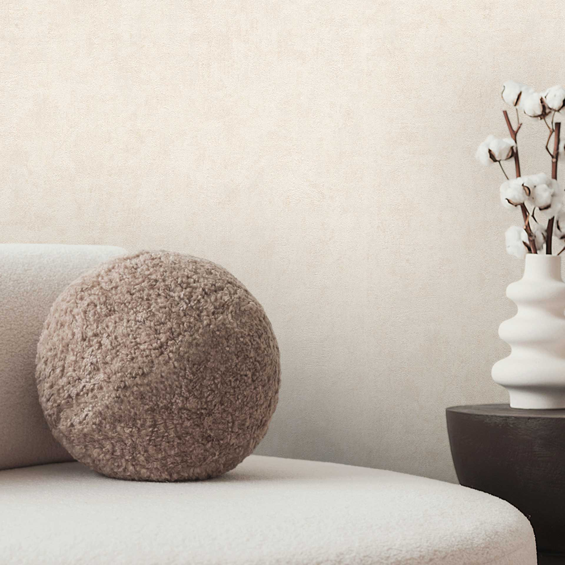 Betonlook behang beige - modern Vliesbehang in gipslook