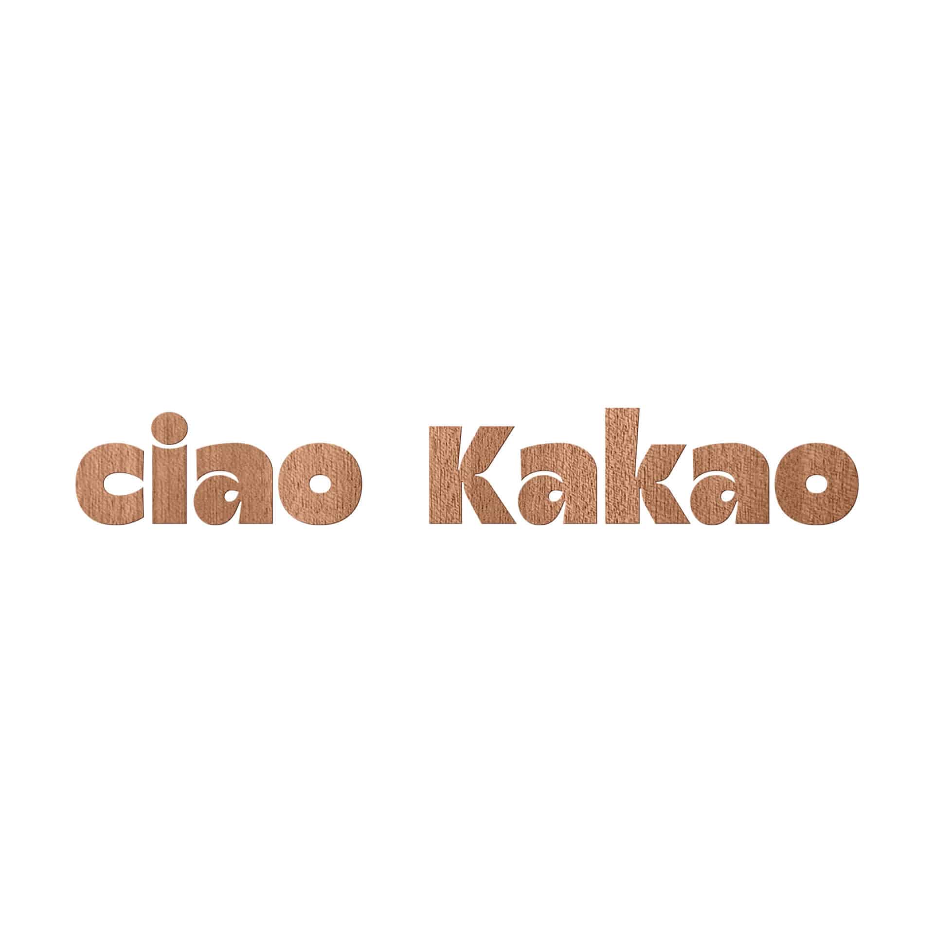 Holz Schriftzug Ciao Kakao - Mahagoni