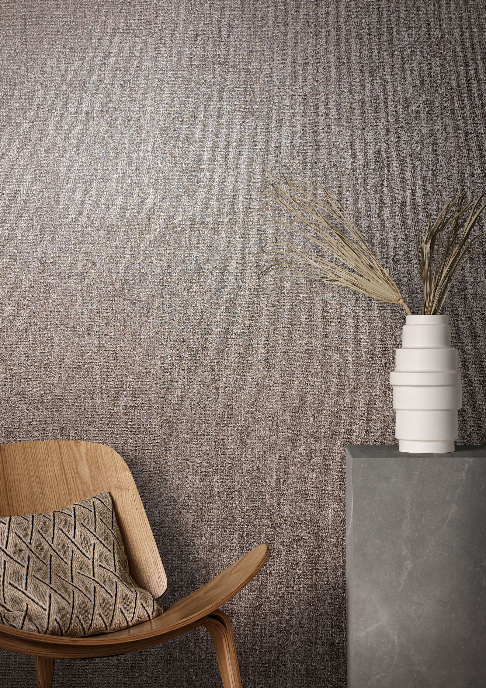 Structuurbehang, vliesbehang Natural Opulence rood, bruin