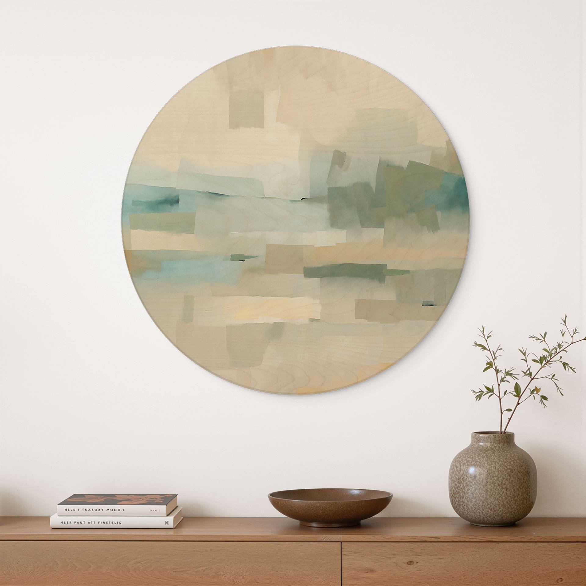 Tableau en Bois Velvet Dusk - Paysage Abstrait - Sir Edward x Grigory Gladarev - Rond