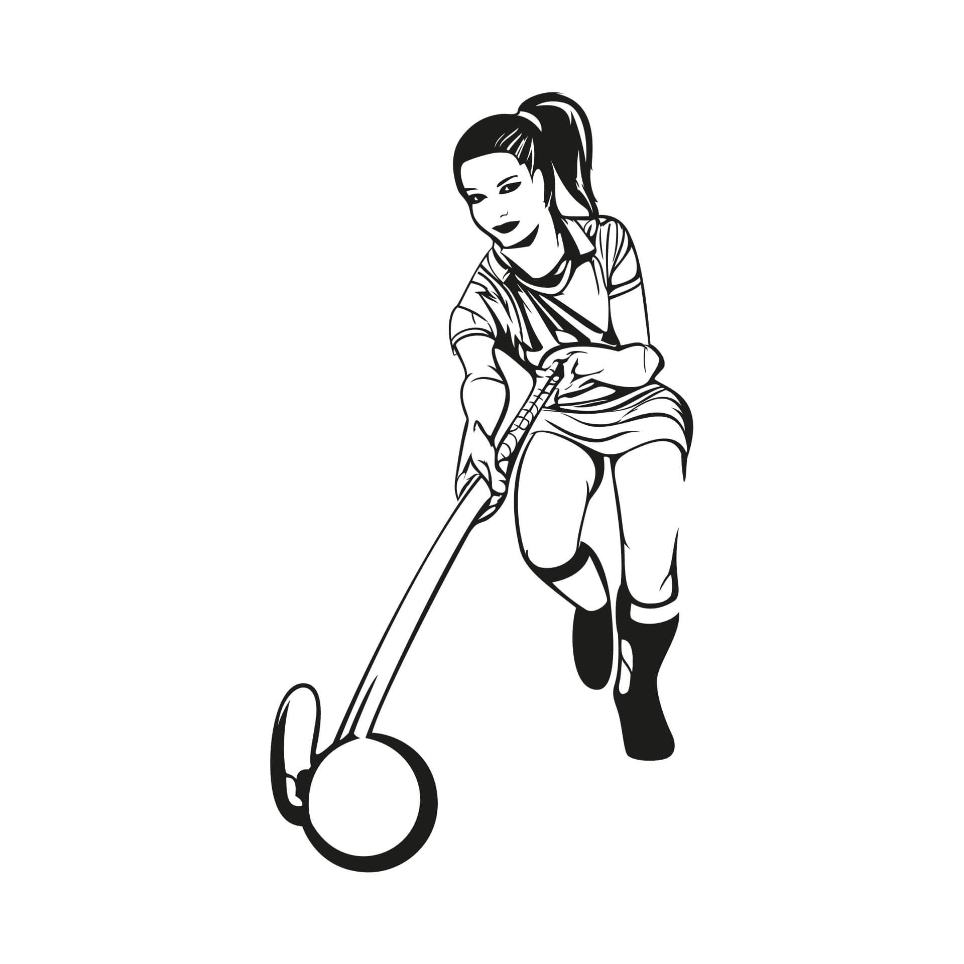 Kvinde hockey wallsticker