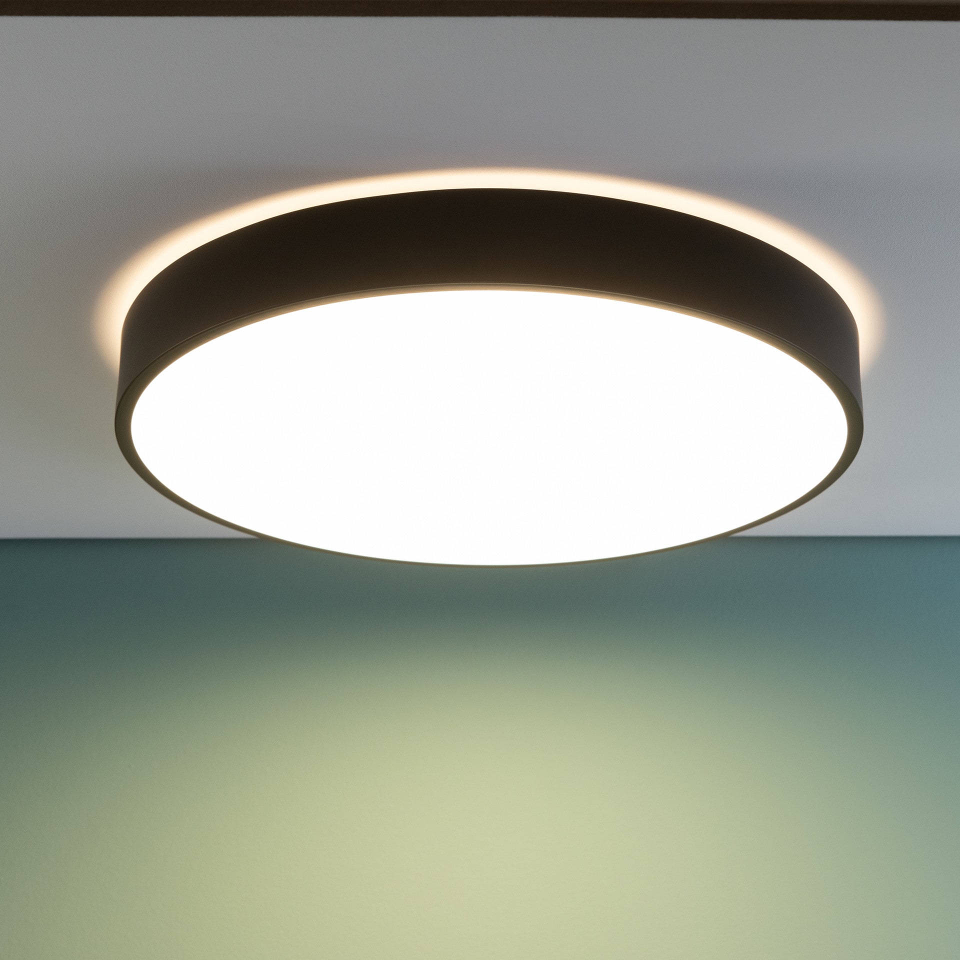Deckenleuchte Niklas, schwarz, Ø 49 cm, Deckenlampe, dimmbar