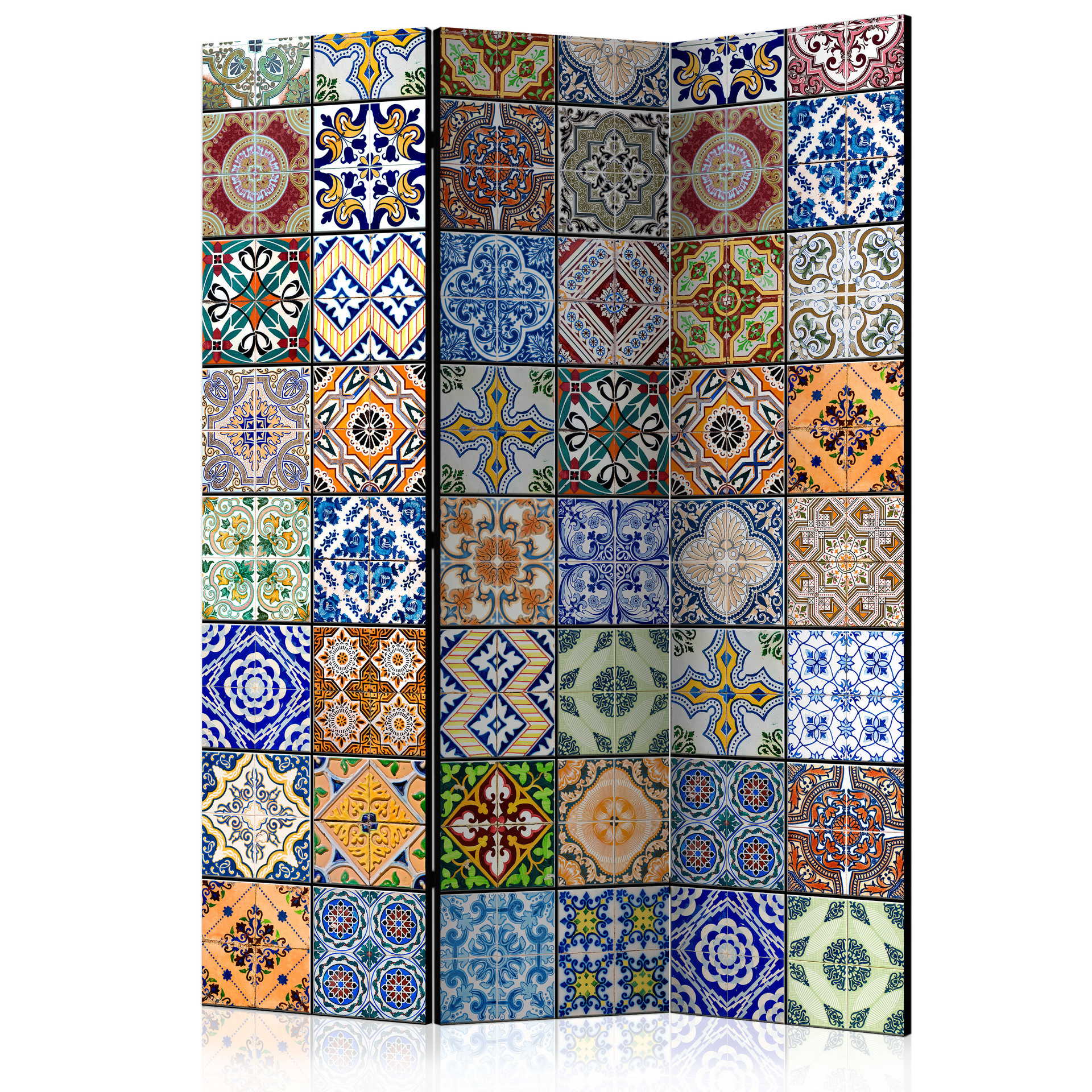 Rumdeler - Farvet mosaik, 3-delt - 135x172 cm