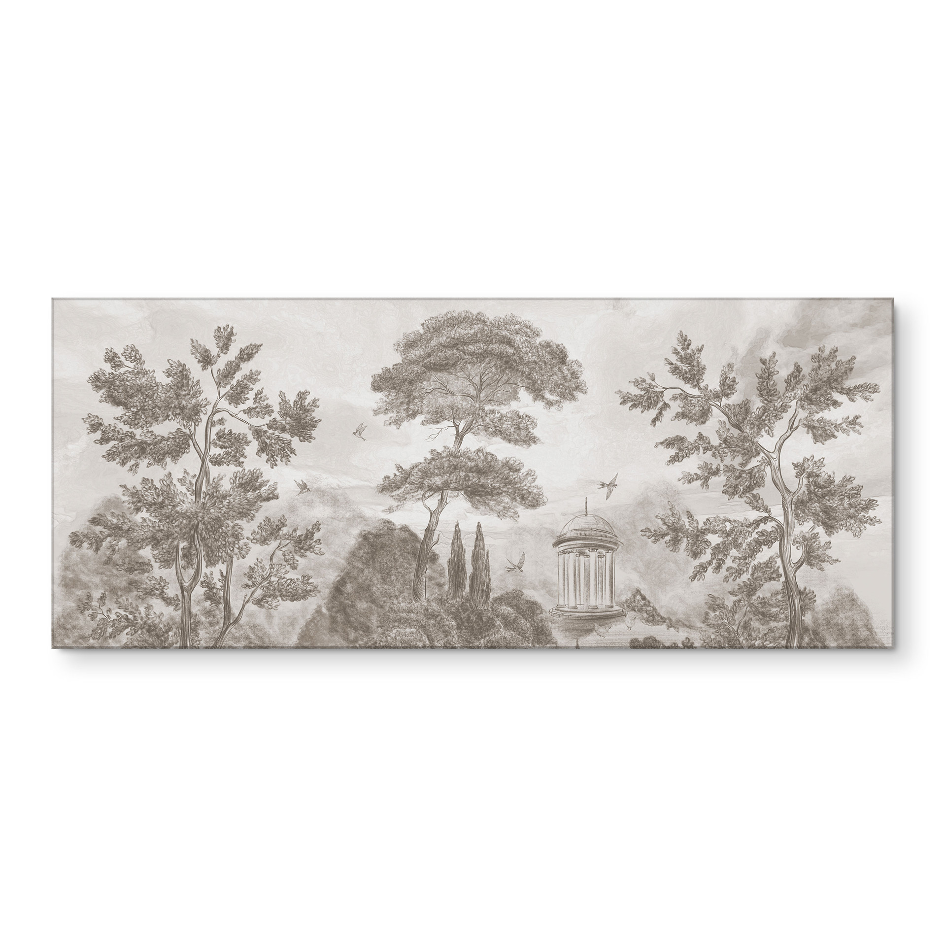 Keukenachterwand landschap met tuinlandschap in beige - Ms Tiff