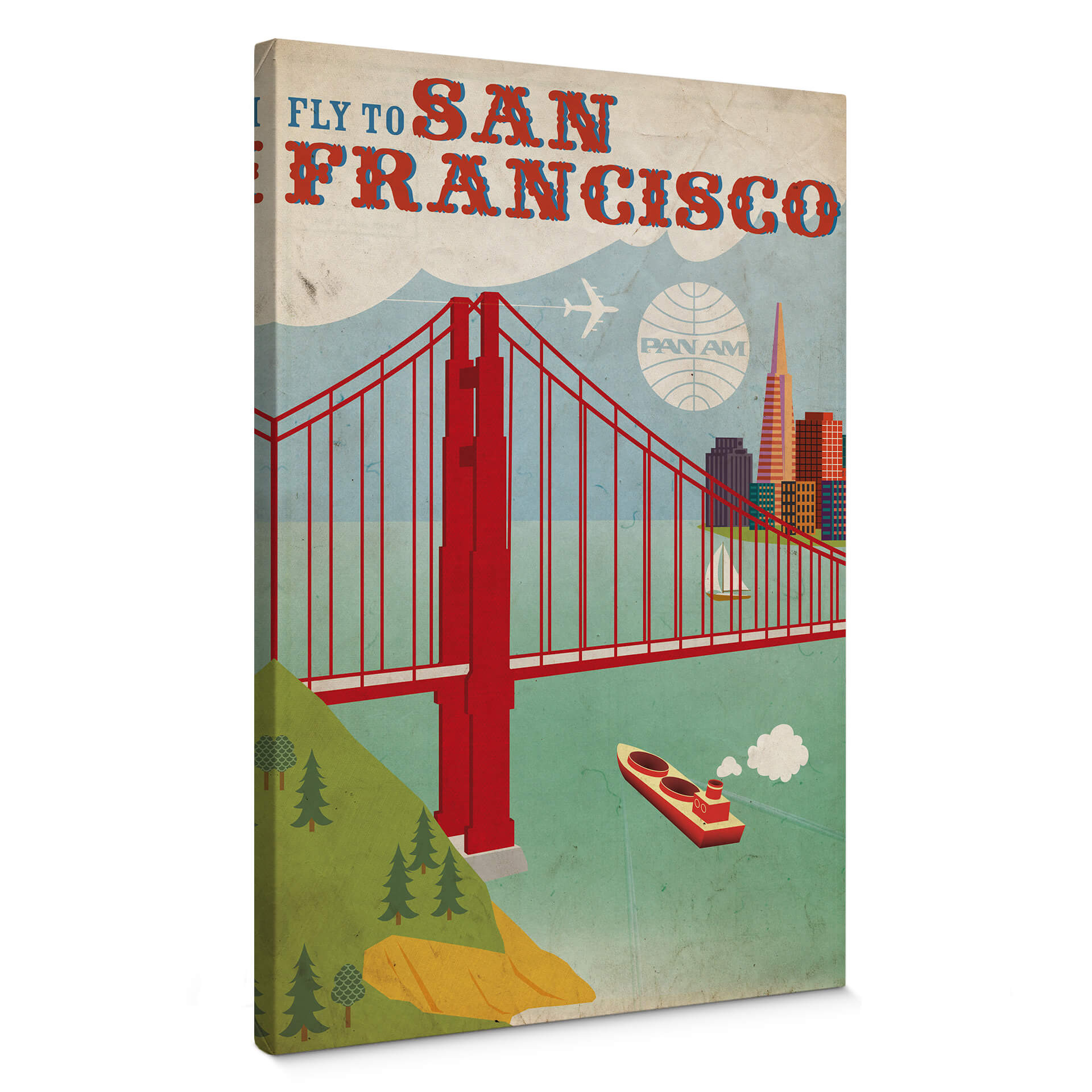 Tableau sur toile PAN AM - Voyage à San Francisco