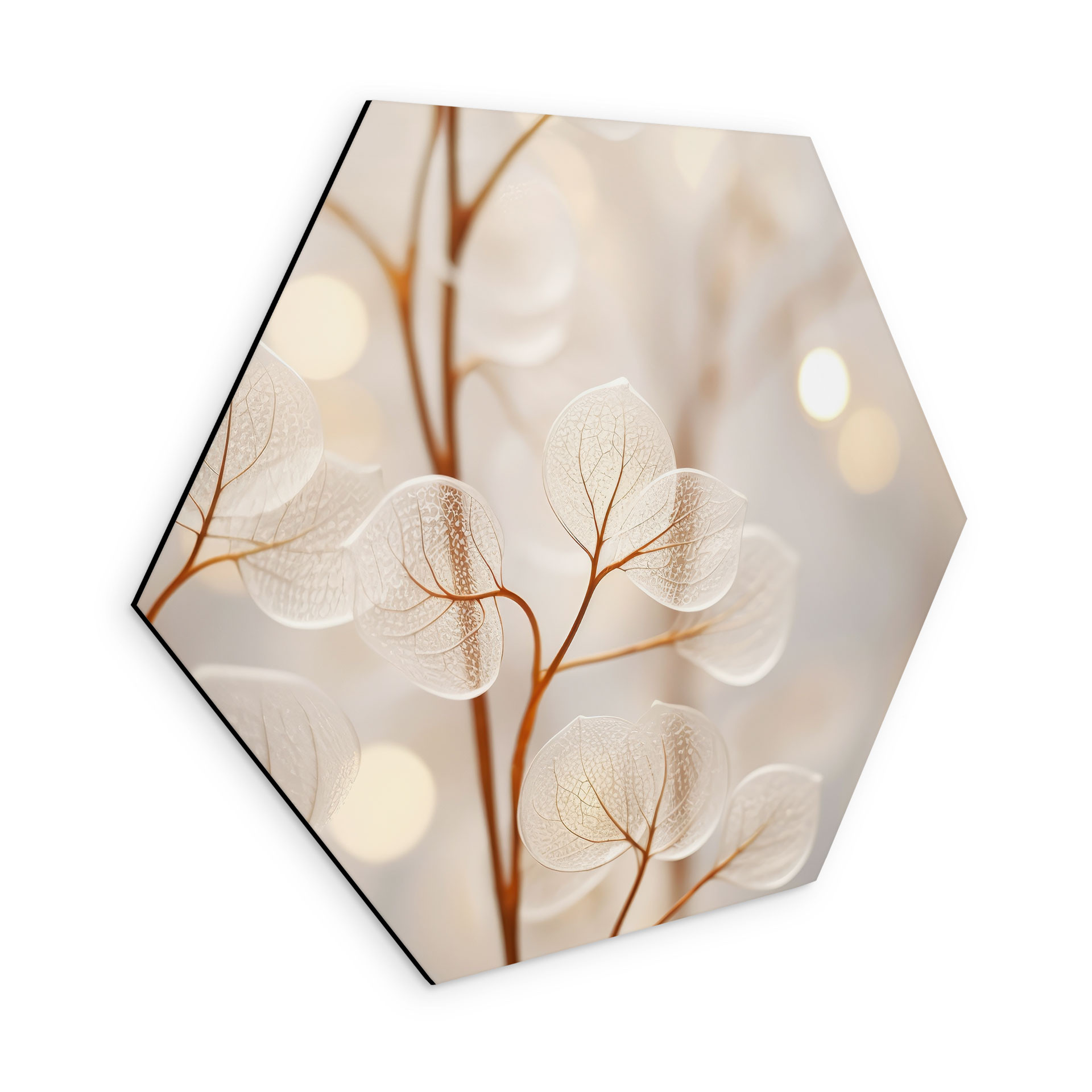 Billede Filigran blade beige - Aluminium dibond - Treechild – print på aluminium (Alu-Dibond)