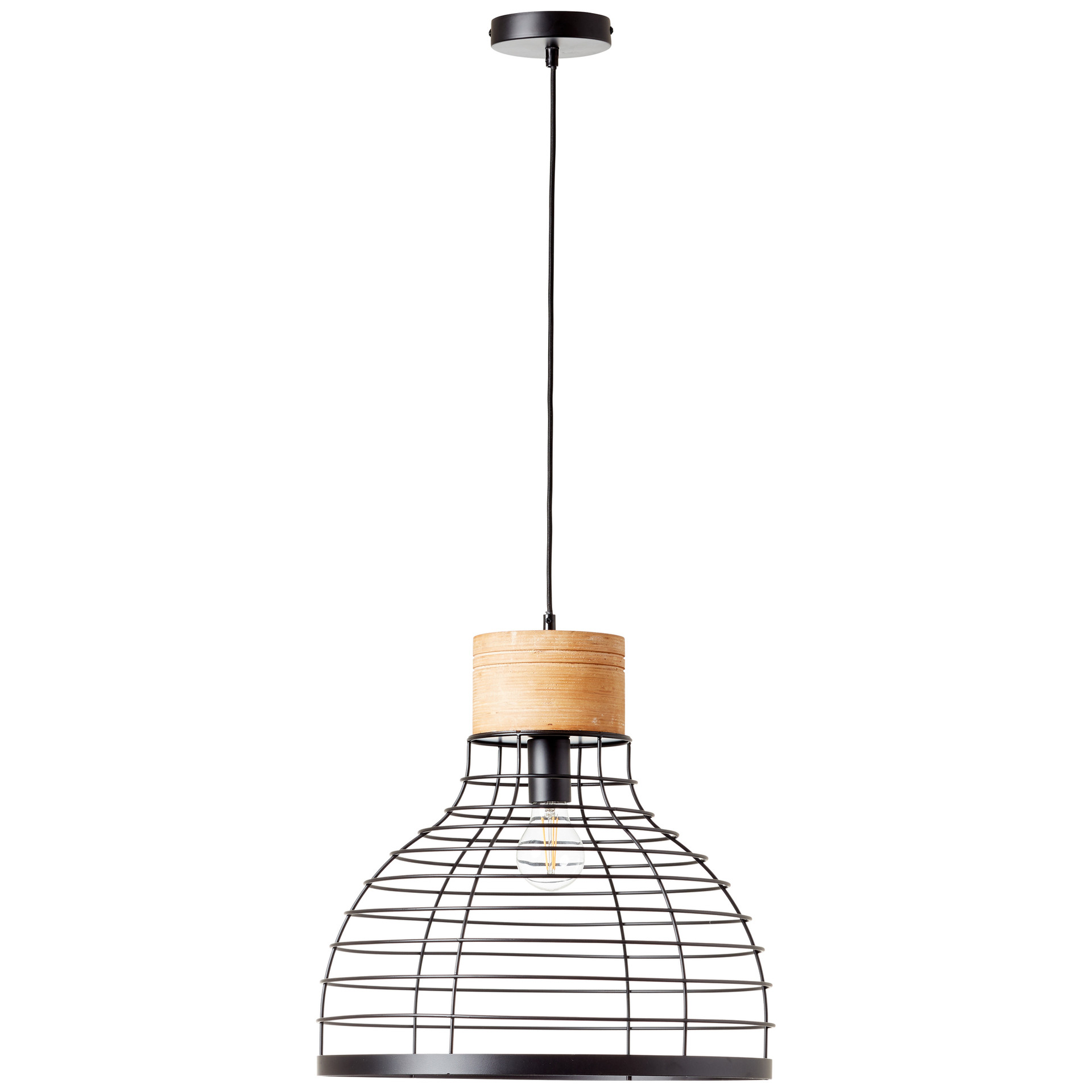 Pendelleuchte Annelie, braun, 135 x 47 cm, Holz Pendellampe
