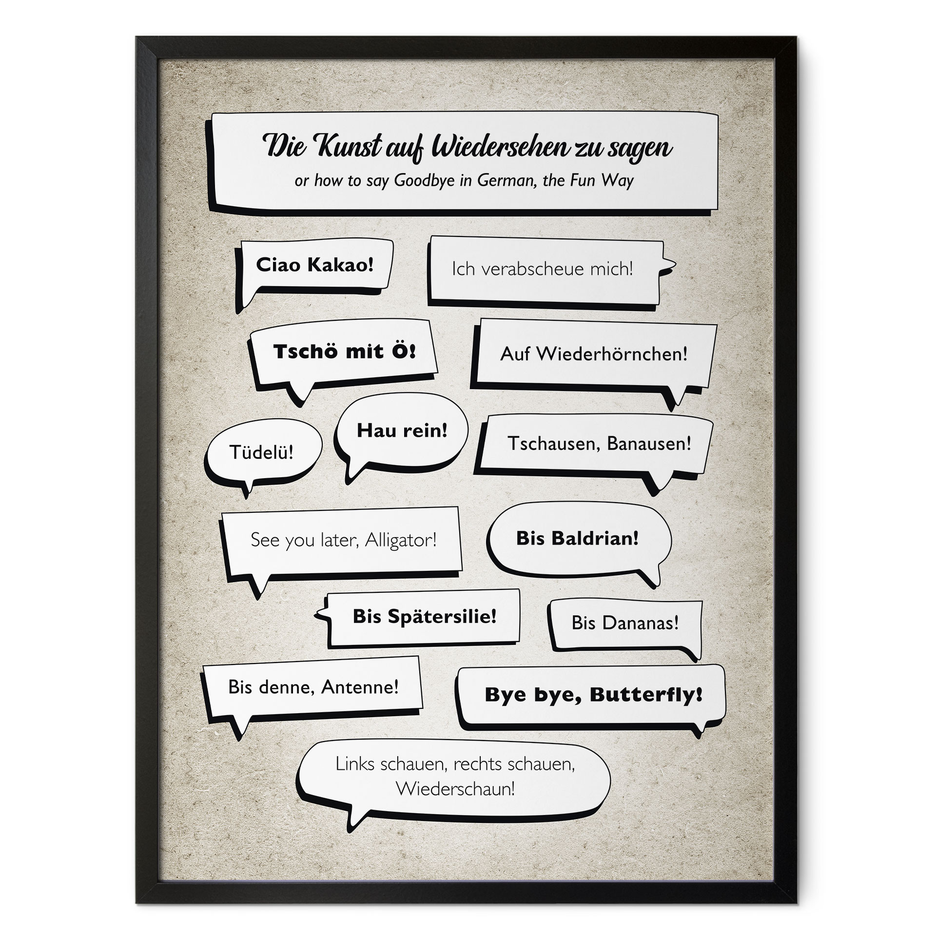 Spruch Poster Die lustigsten Abschiedsgrüße