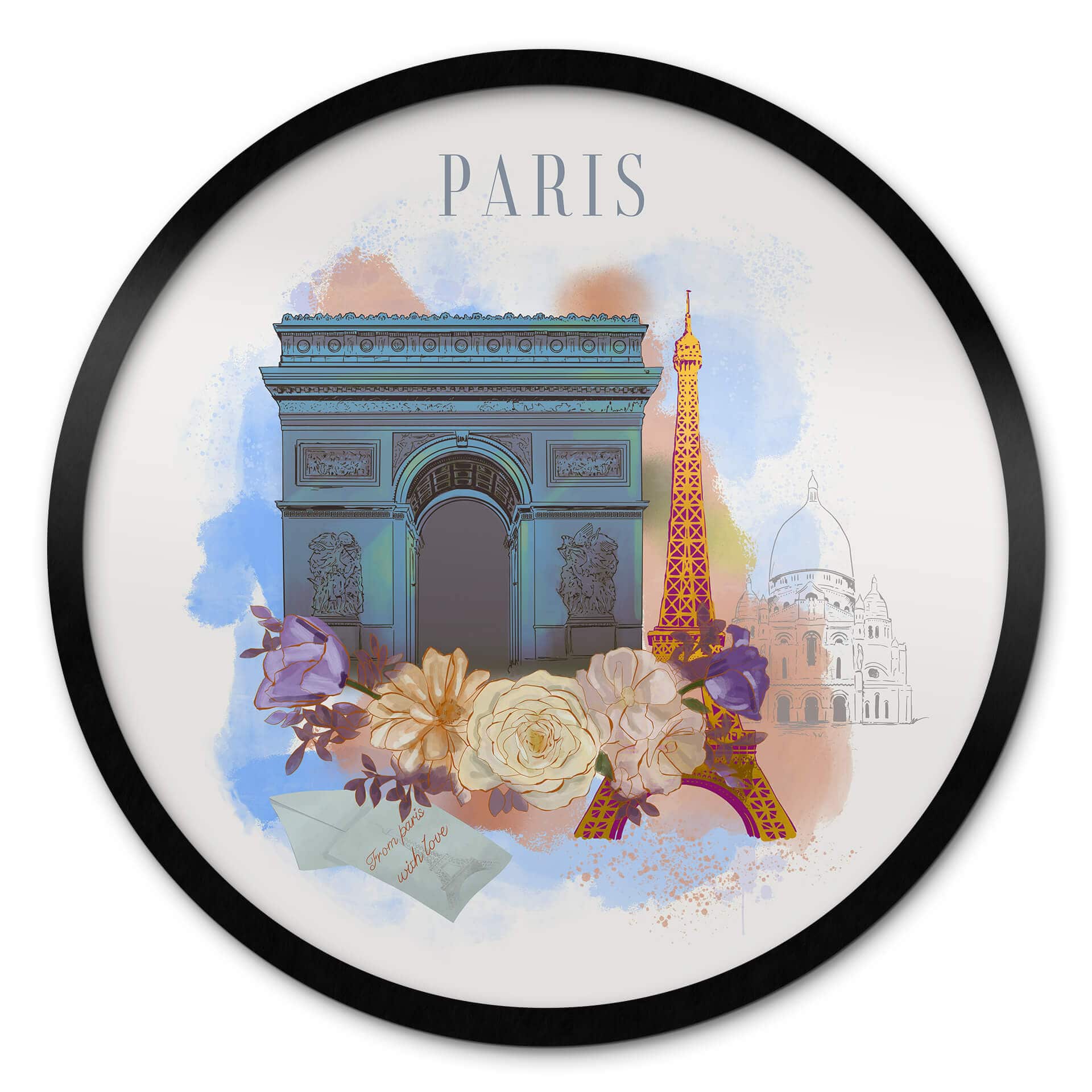 Poster rond Love your City Paris La Ville de l'Amour