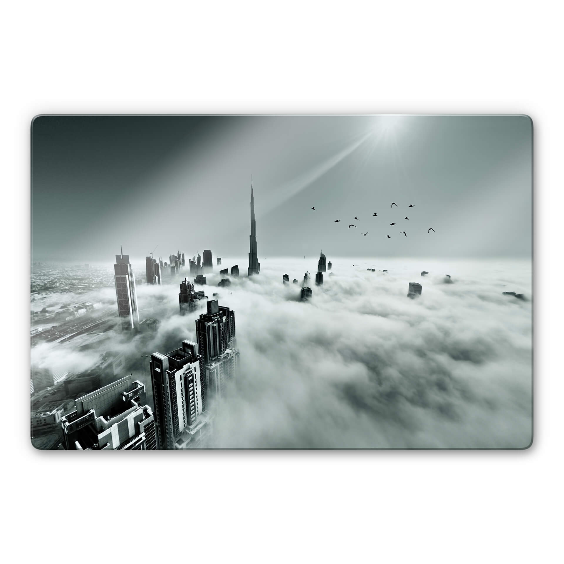 Glasschilderij Naufal - City in the Clouds