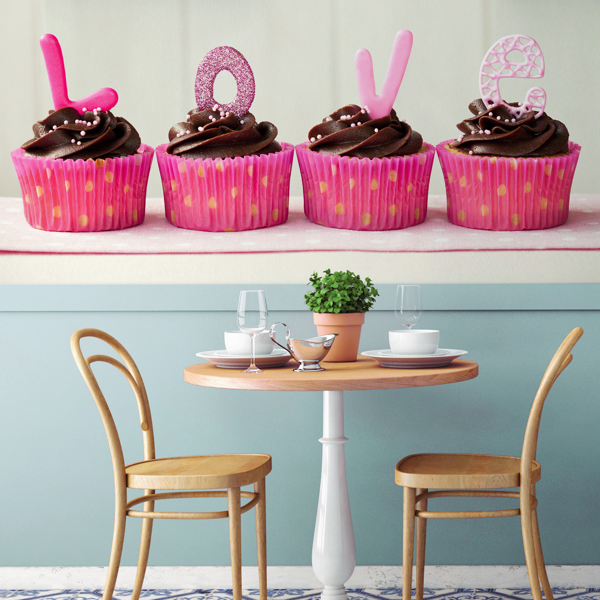 Papier peint photo Jolis cupcakes - 384x260 cm