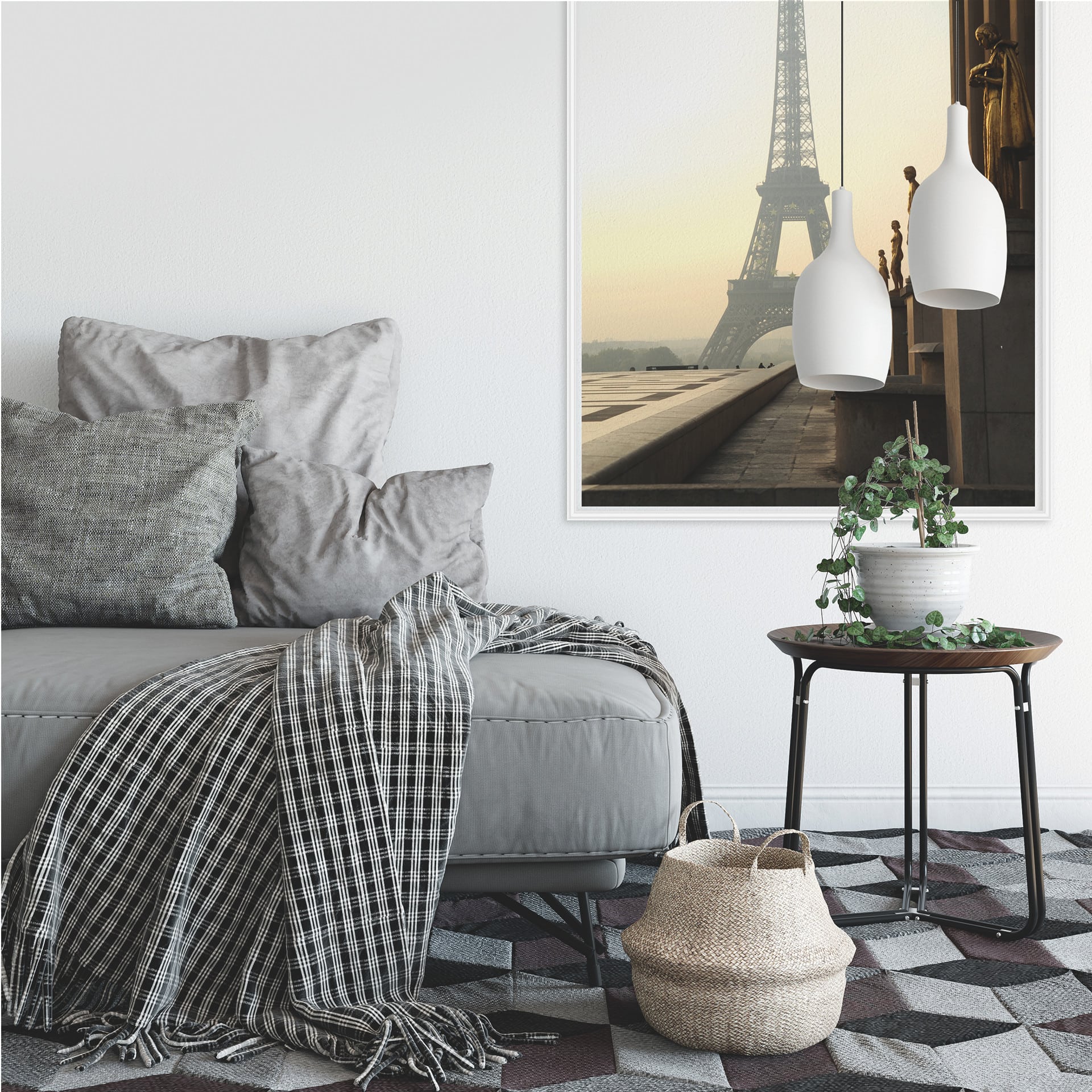 Poster autocollant - W - Bonjour Paris