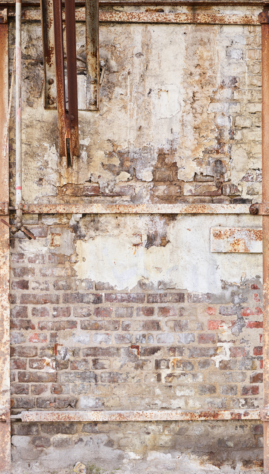 behang fabrieksvloer crème bruin - vliesbehang architectuur Livingwalls - mat en glad