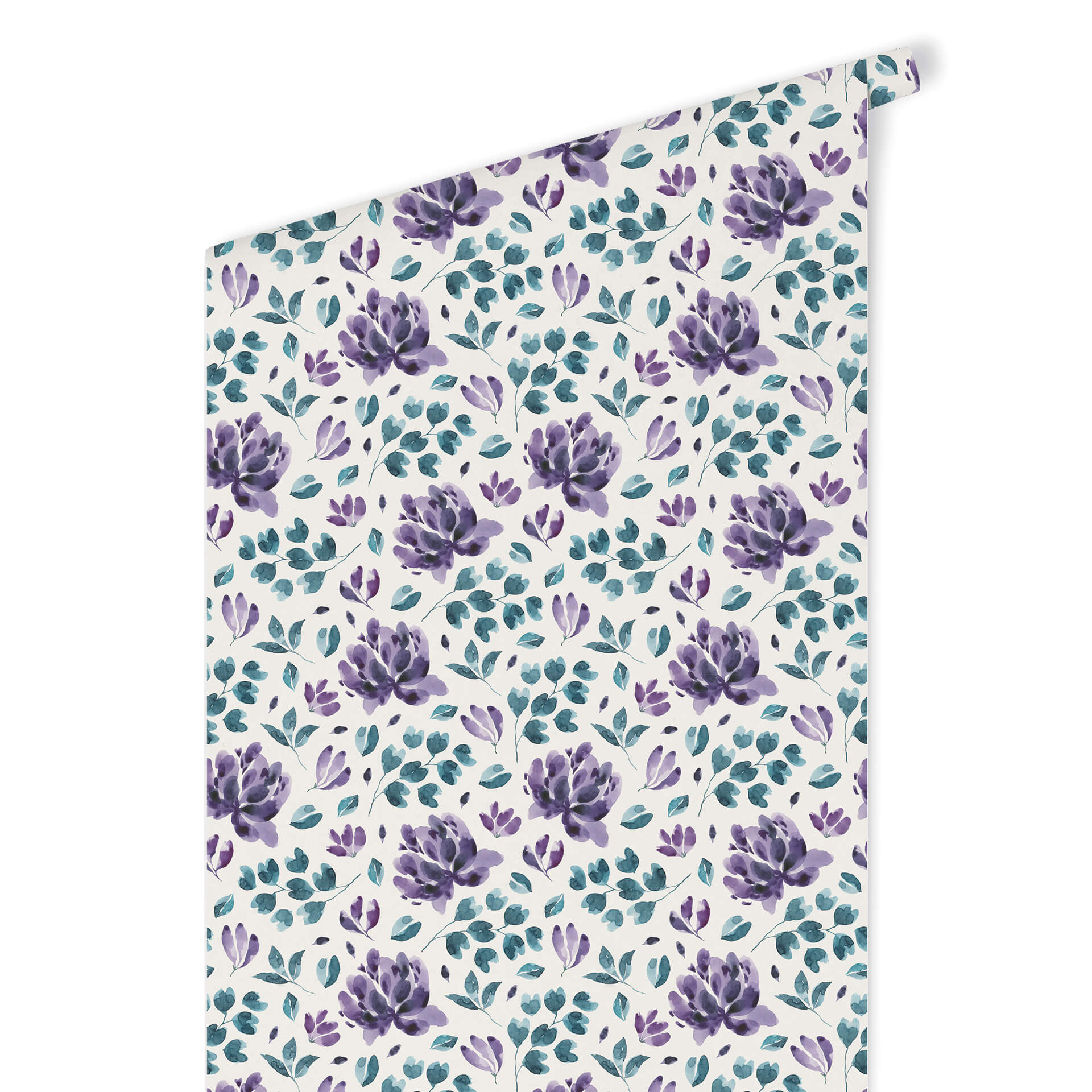 Patroonbehang – Aquarel Bloemen 03 – paars