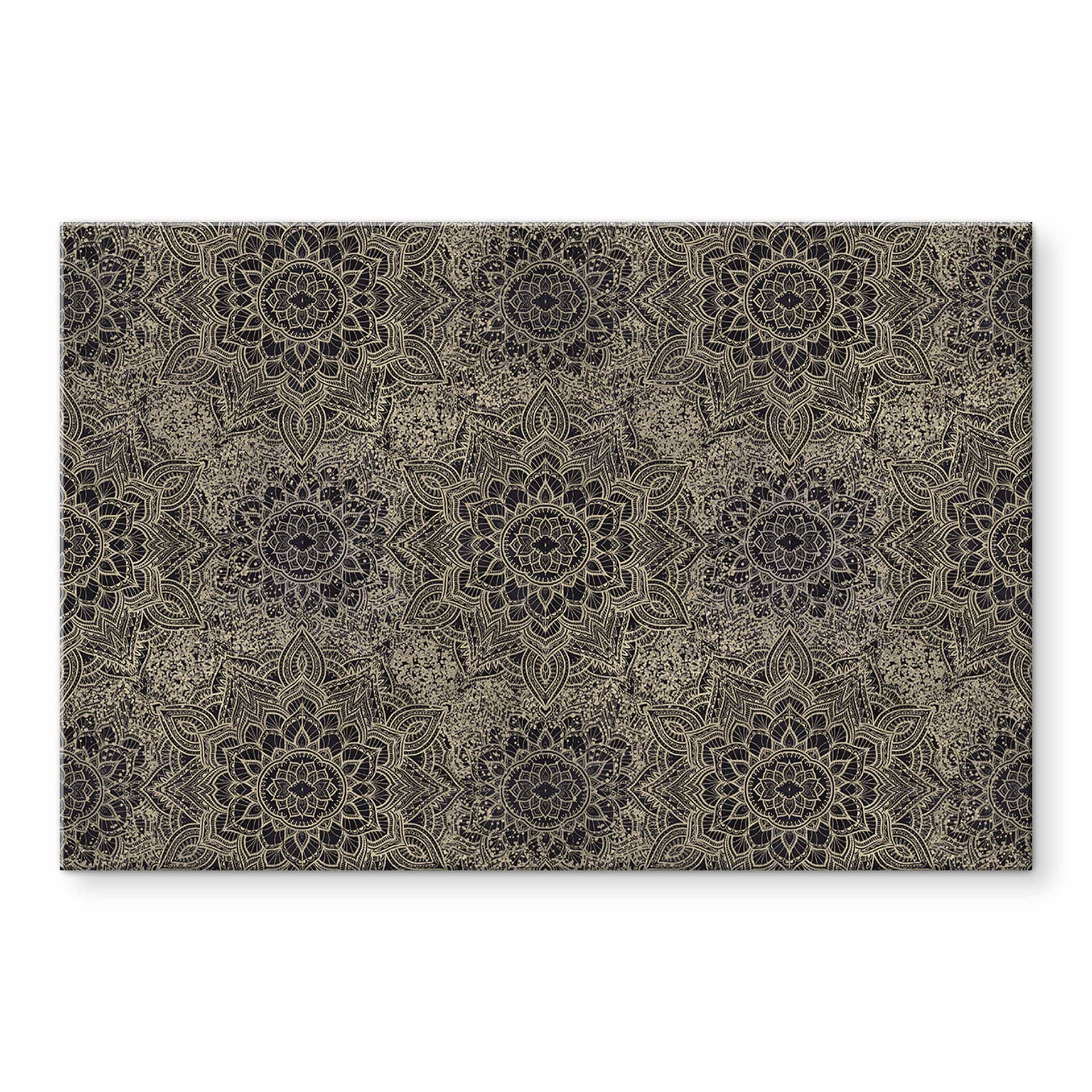 Glasbillede - Mandala Boho antik guld - Bloomery Decor