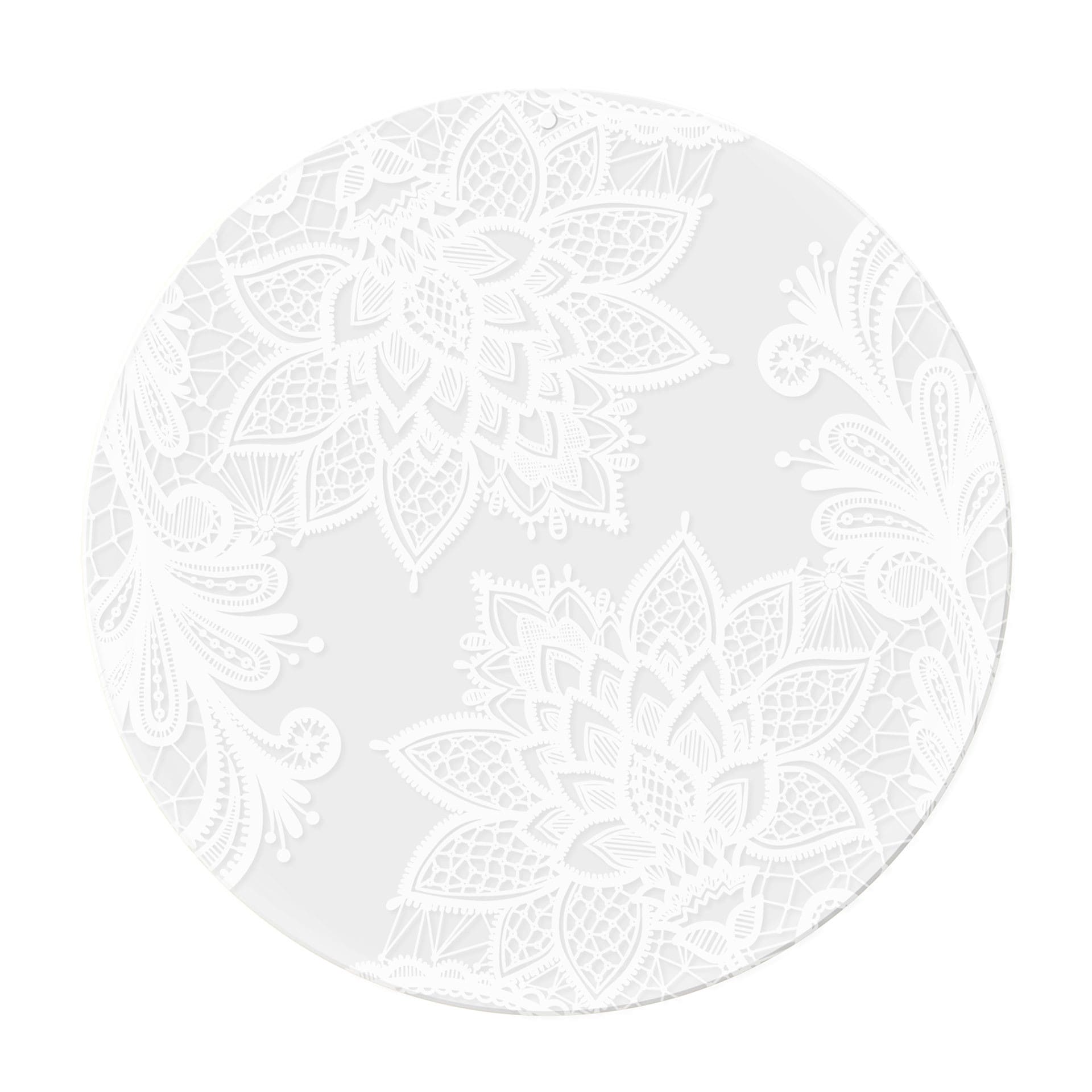 Akrylbillede, vinduesbillede til at hænge Mandala-blomster i blondelook - Rund