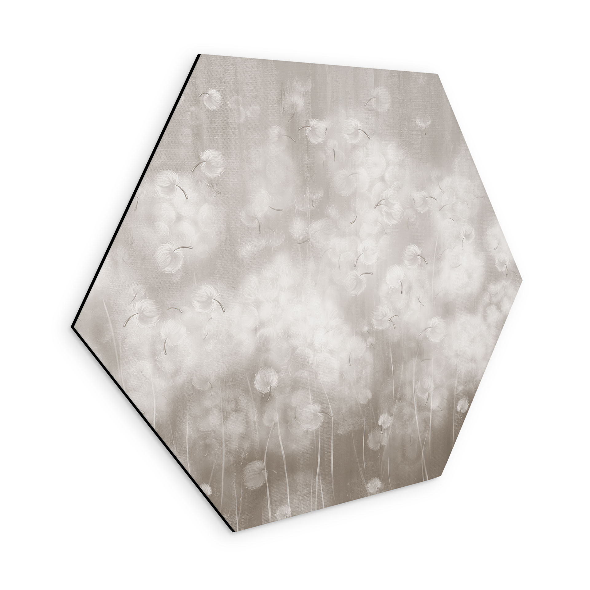 Wanddecoratie paardenbloemen droom in beige - Ms Tiff - Alu-Dibond