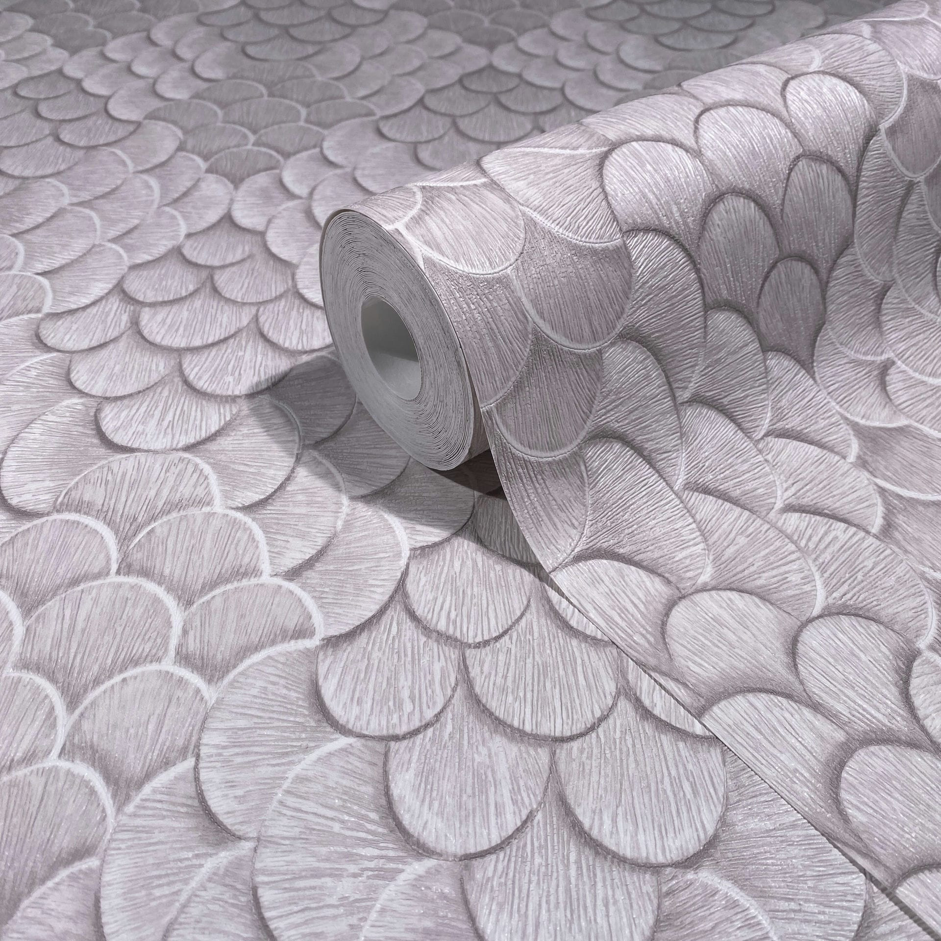 Vliesbehang bloemen, 3D look geometrisch mat in grijs - Papis Loveday