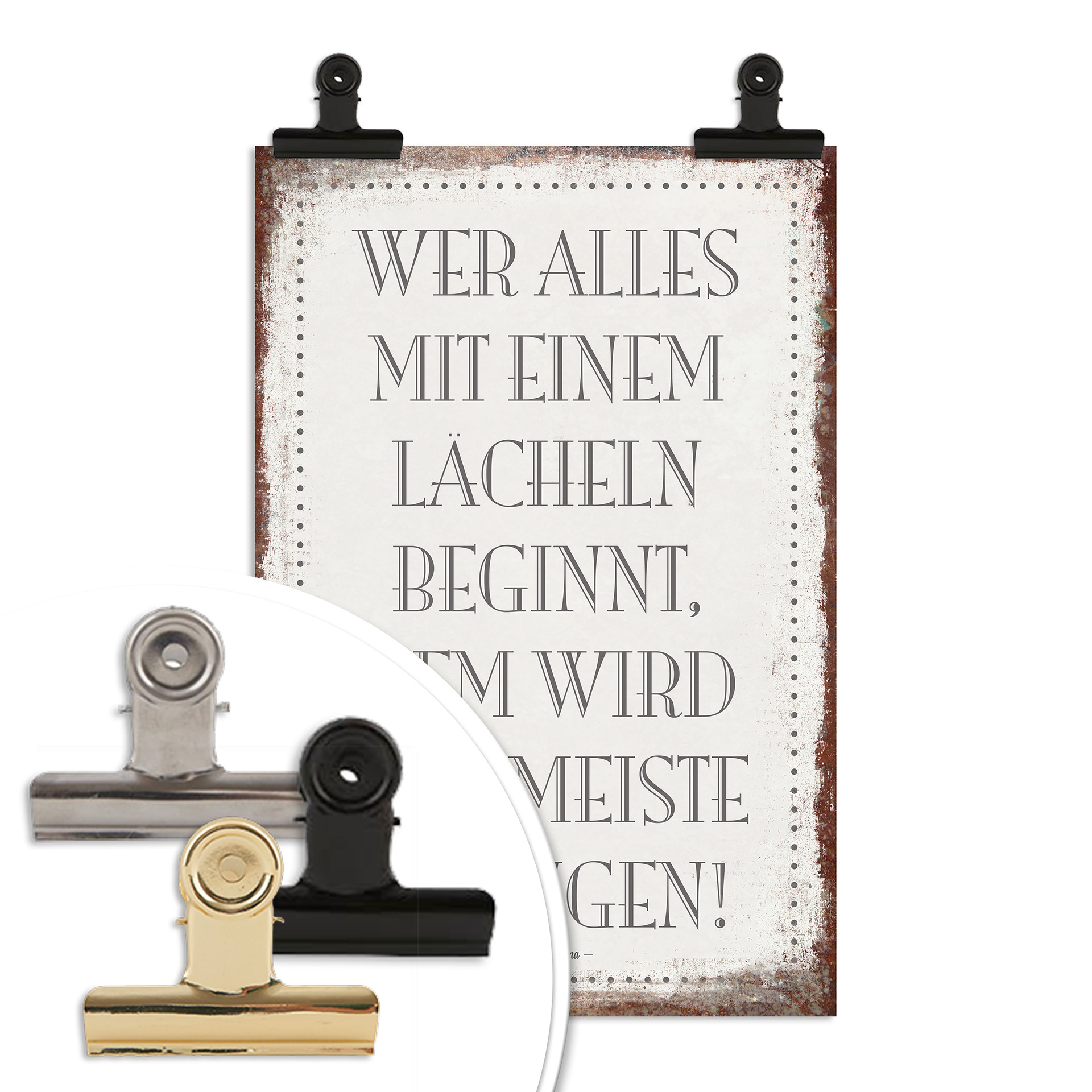 Poster Wer alles mit einem Lächeln beginnt, …
