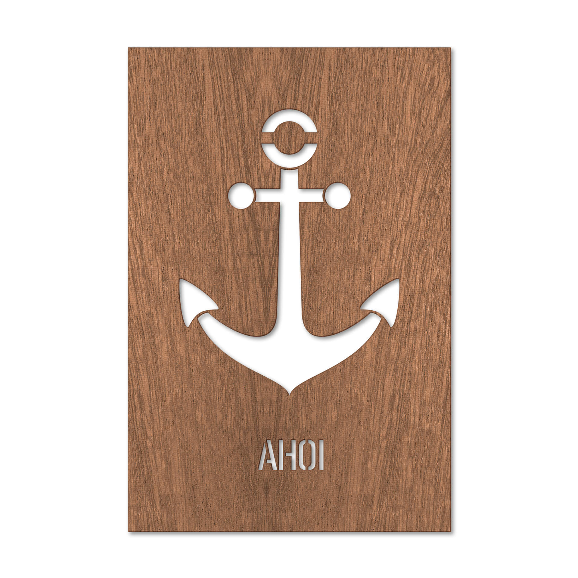 Dekobild Mahagoni - Ahoi mit Anker