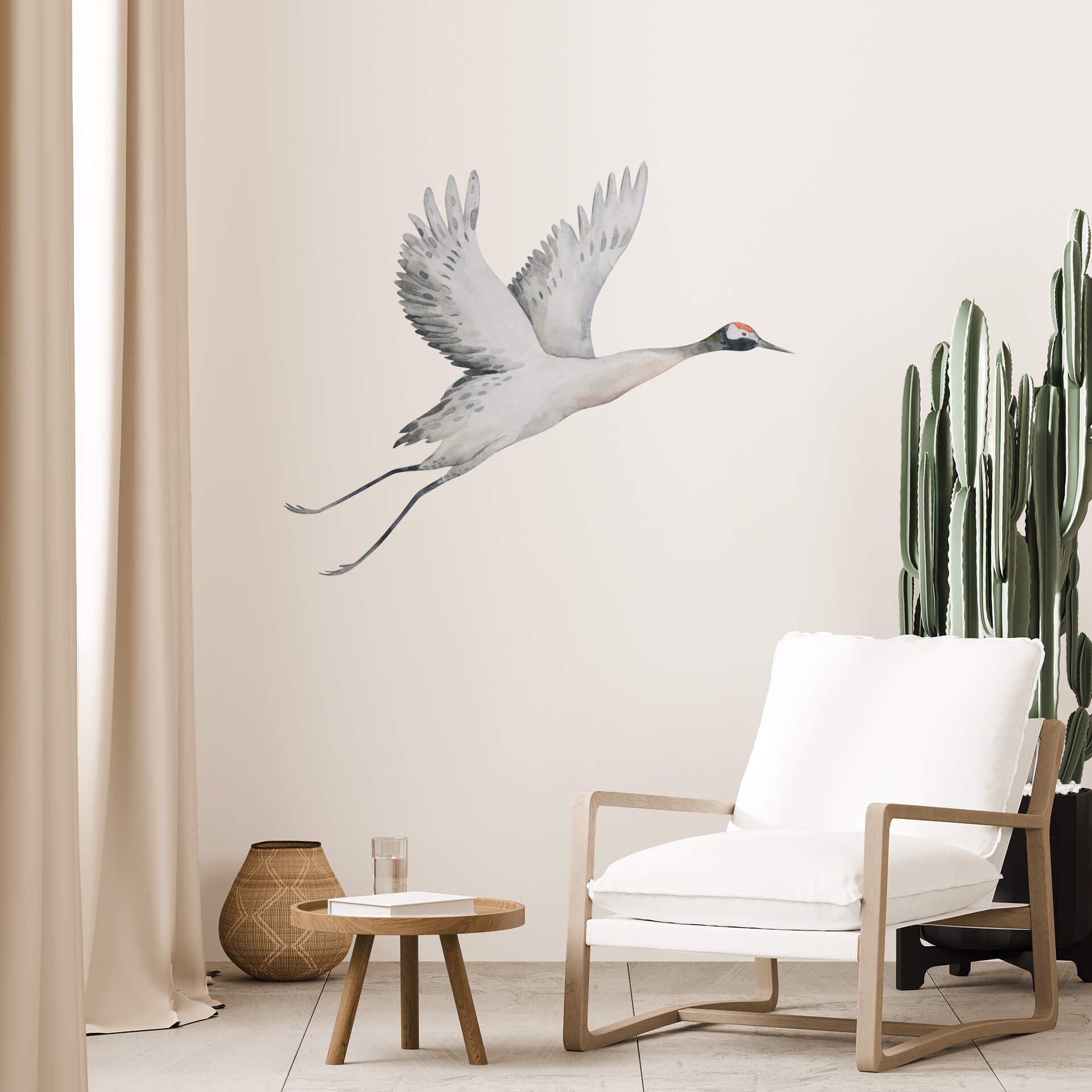 Wandtattoo Fliegender Kranich - Kvilis