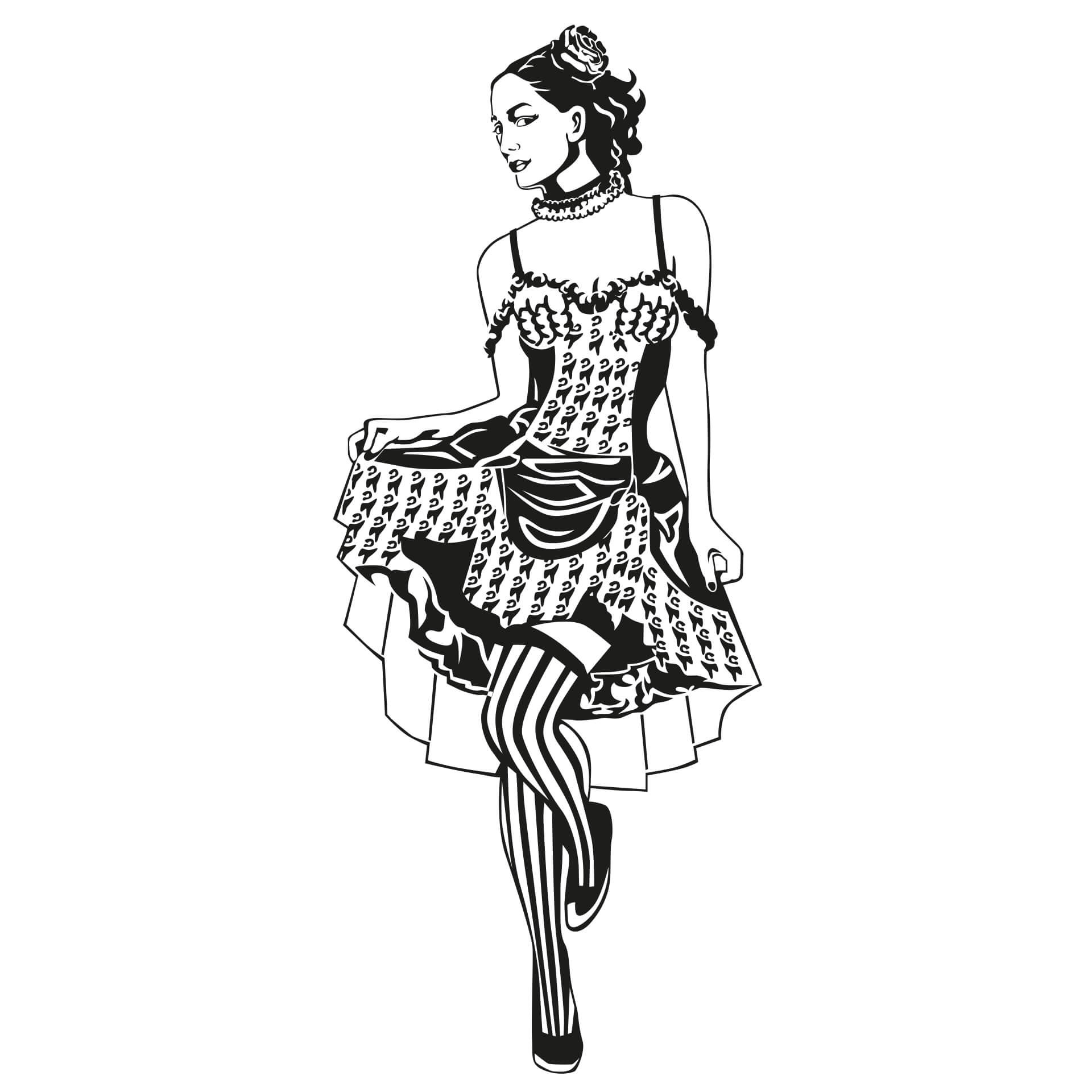 Wallsticker Cancan Danser
