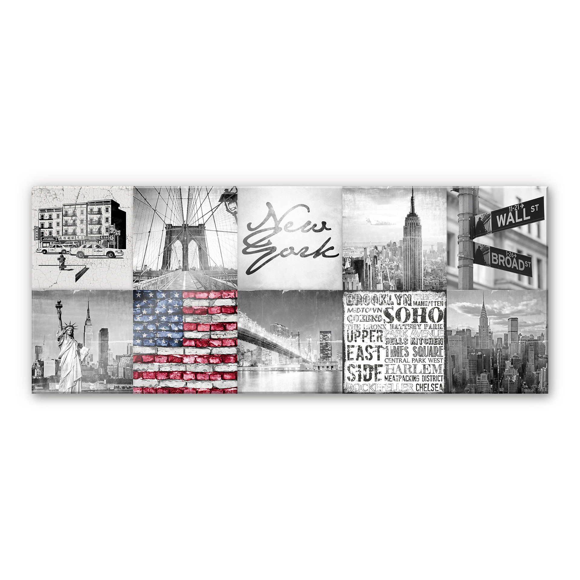 Acrylglasbild Impressions of New York City - Panorama