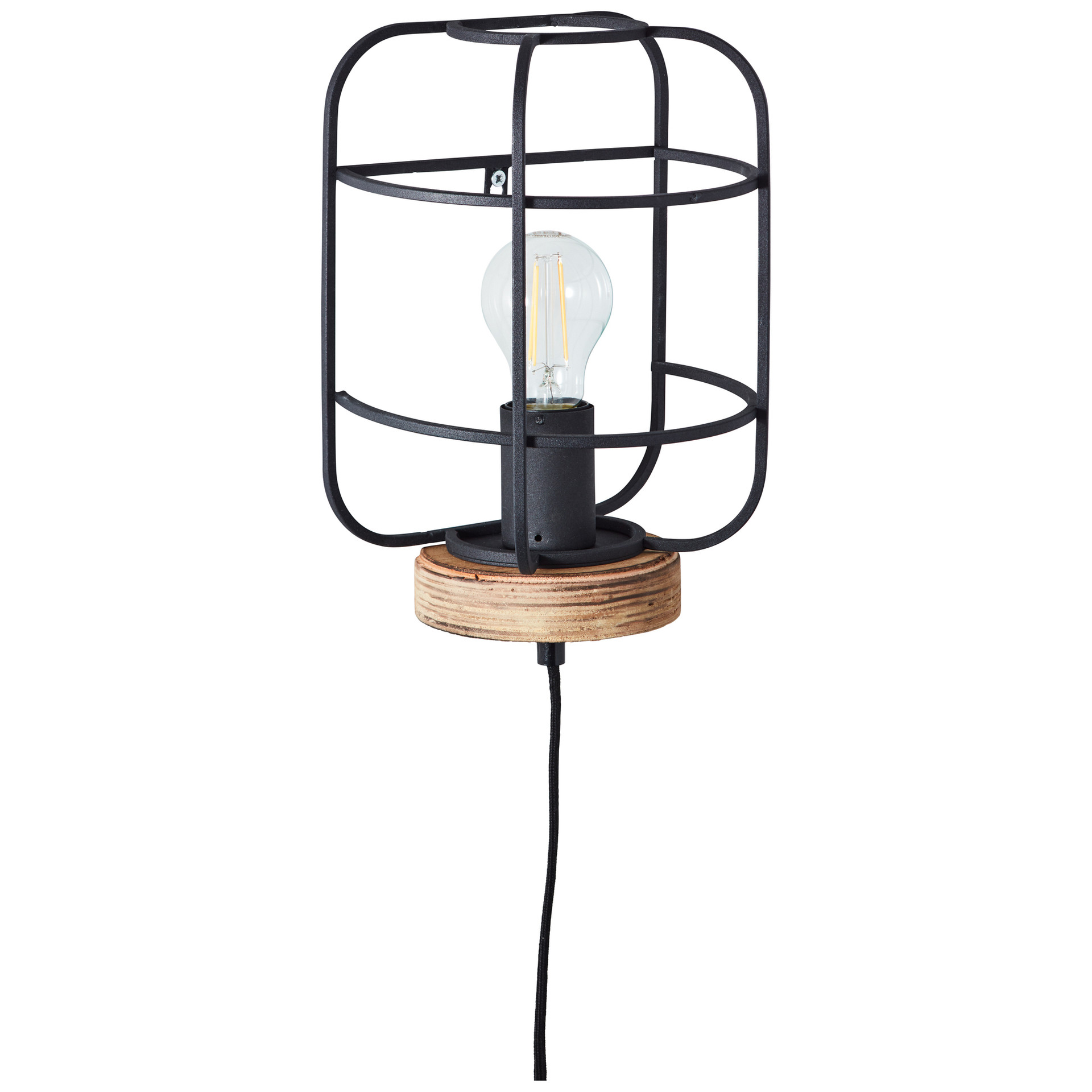 Wandleuchte Inga, braun, 29 x 19 cm, Holz Wandlampe