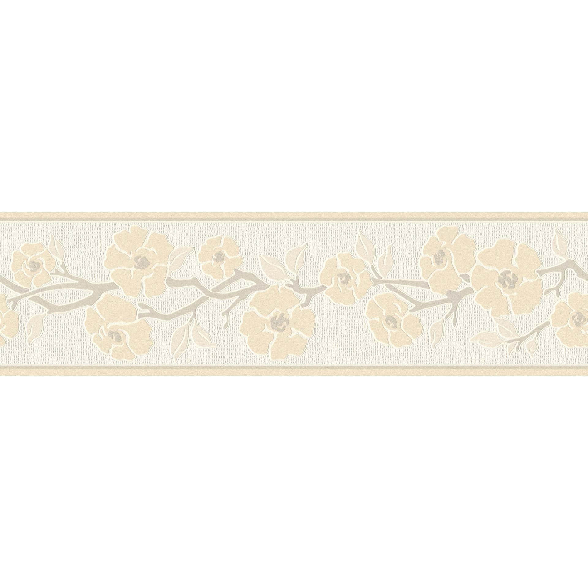 A.S. Création selbstklebende Bordüre Only Borders mit Blumen beige, creme, grau