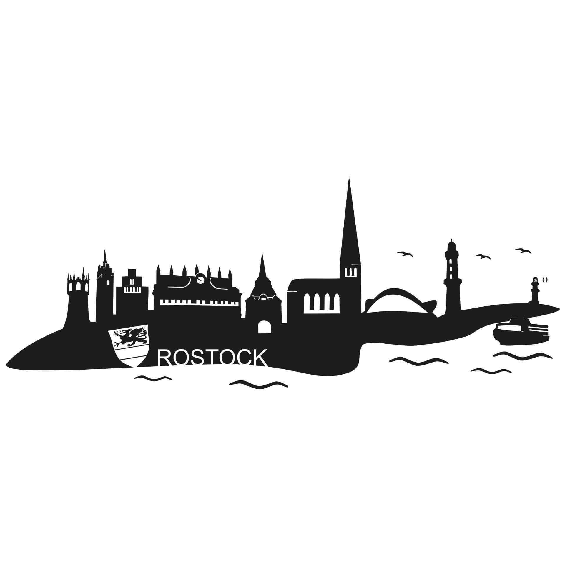 Wandtattoo Rostock Skyline
